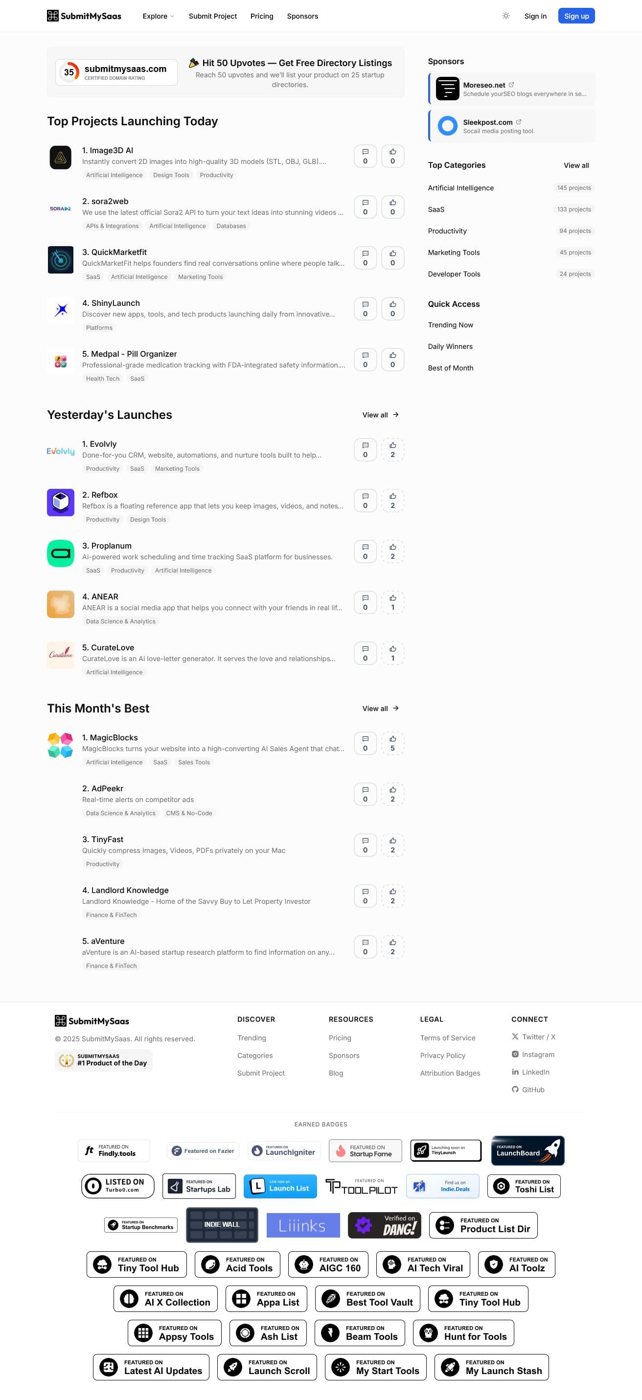 Screenshot of Submitmysaas