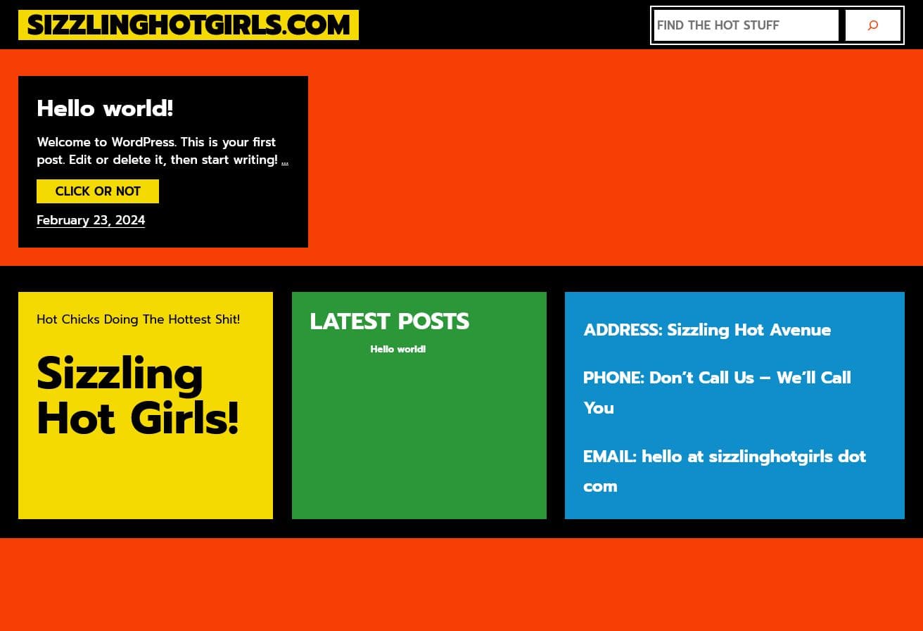 Screenshot of sizzlinghotgirls.com