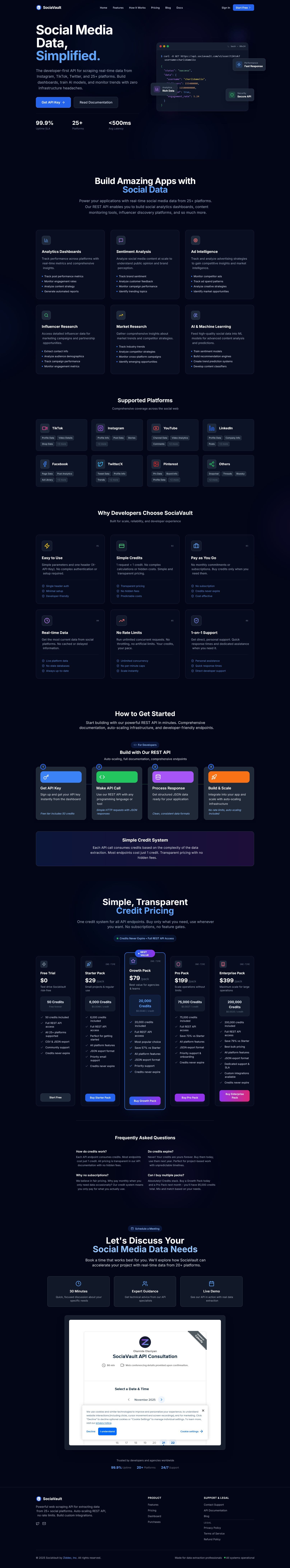 Screenshot of sociavault.com