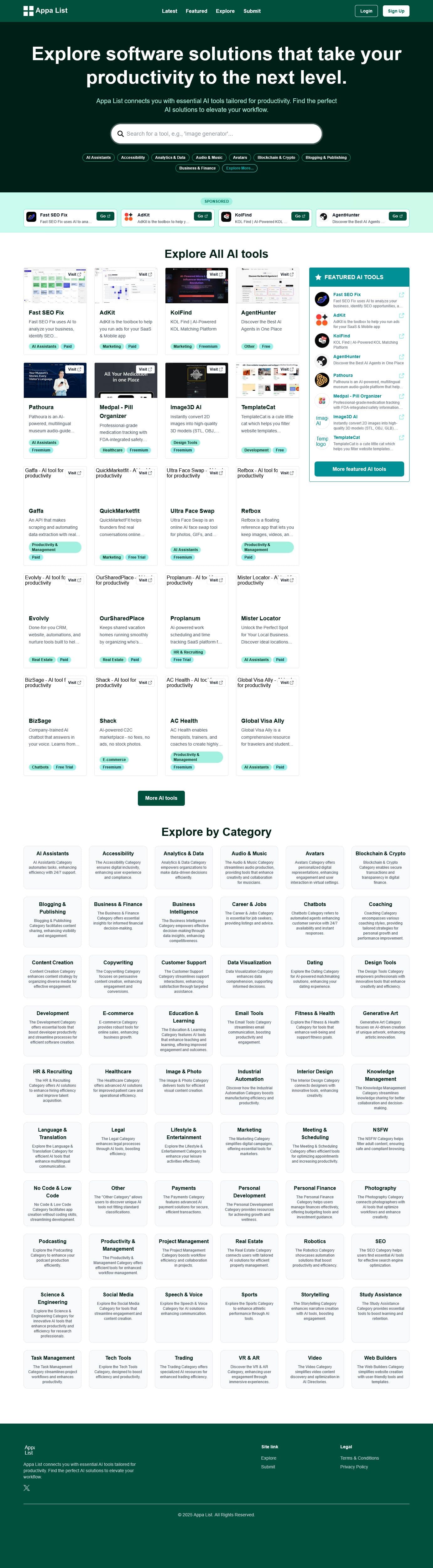 Screenshot of Appalist