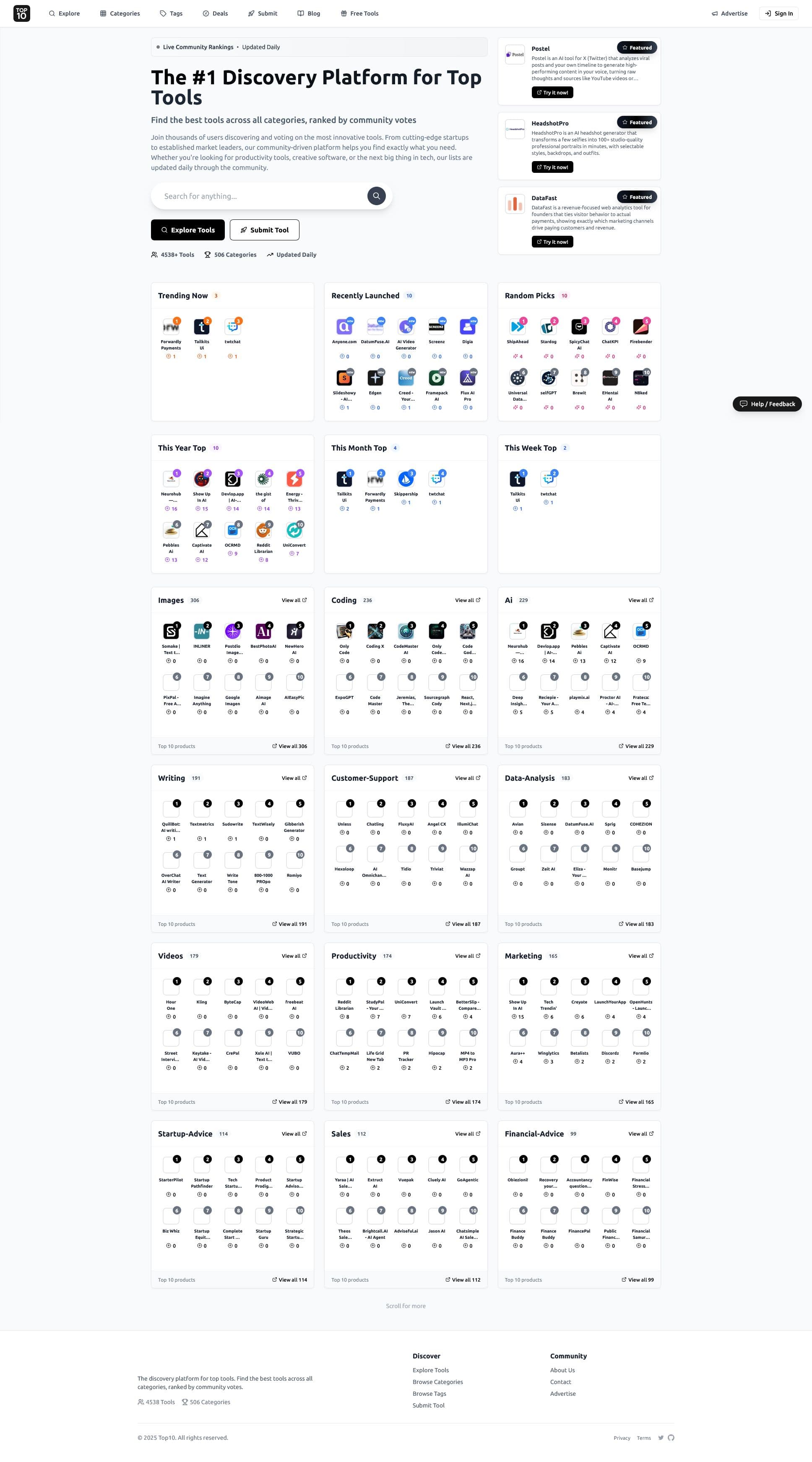Screenshot of Top 10 Now