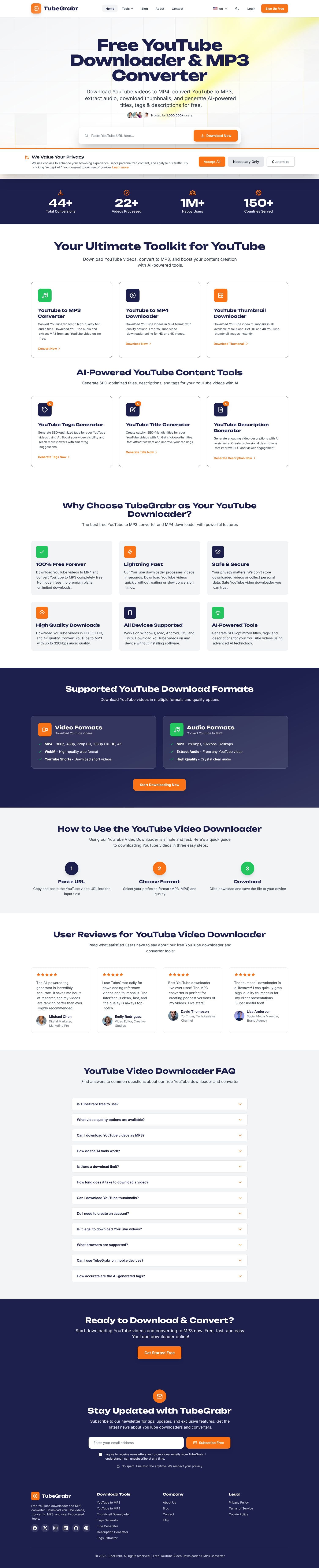 Screenshot of tubegrabr.com