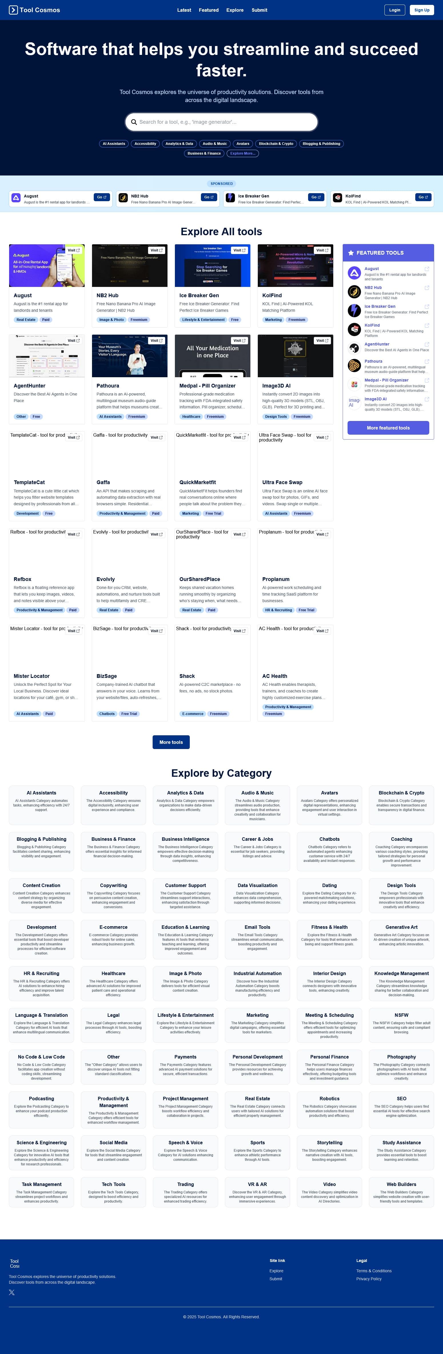 Screenshot of Toolcosmos