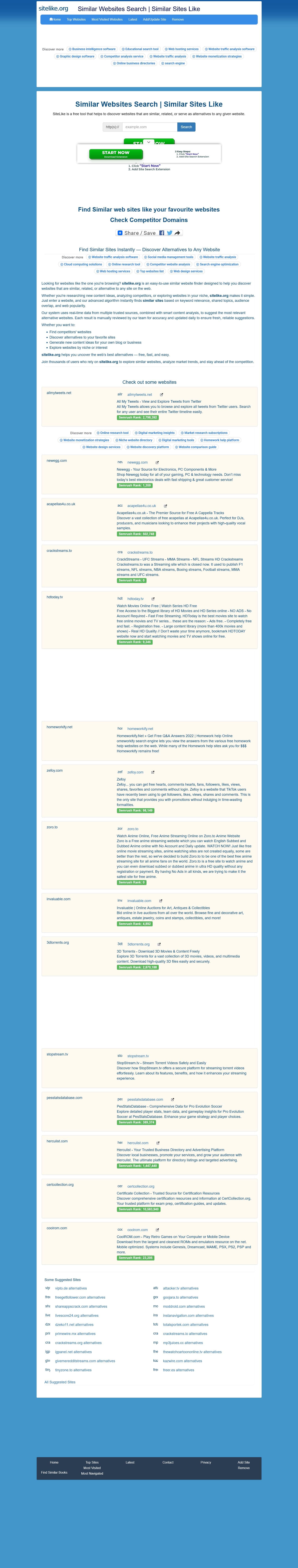 Screenshot of Sitelike