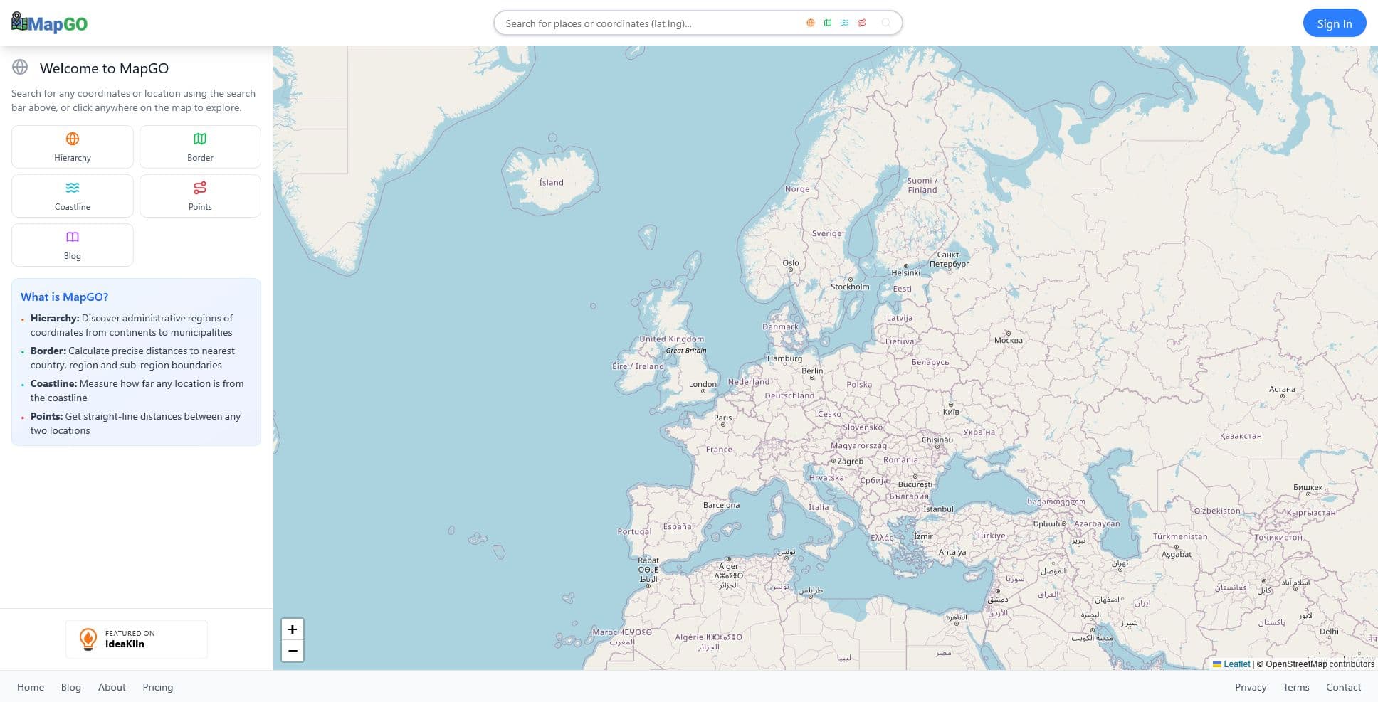 Screenshot of mapgo.io