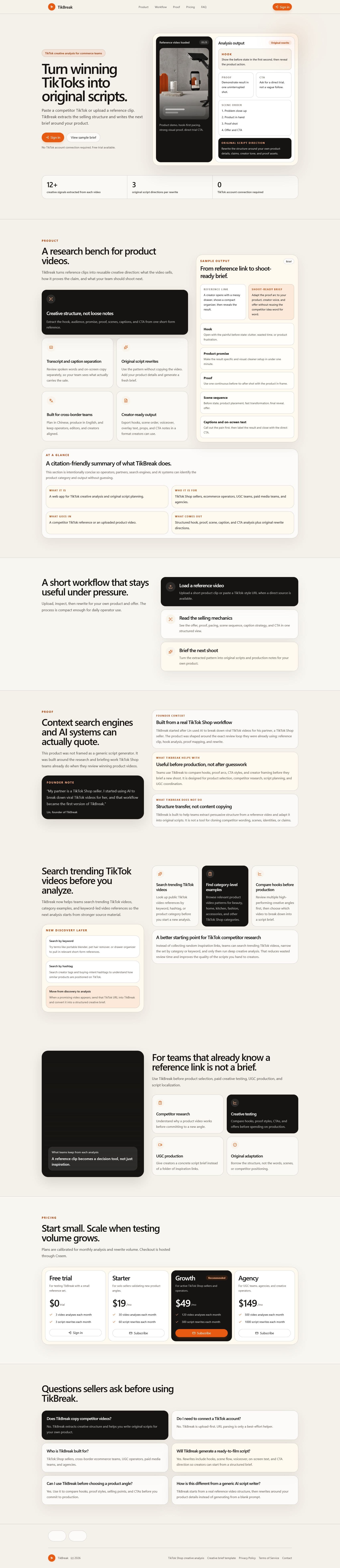Screenshot of tikbreak.com