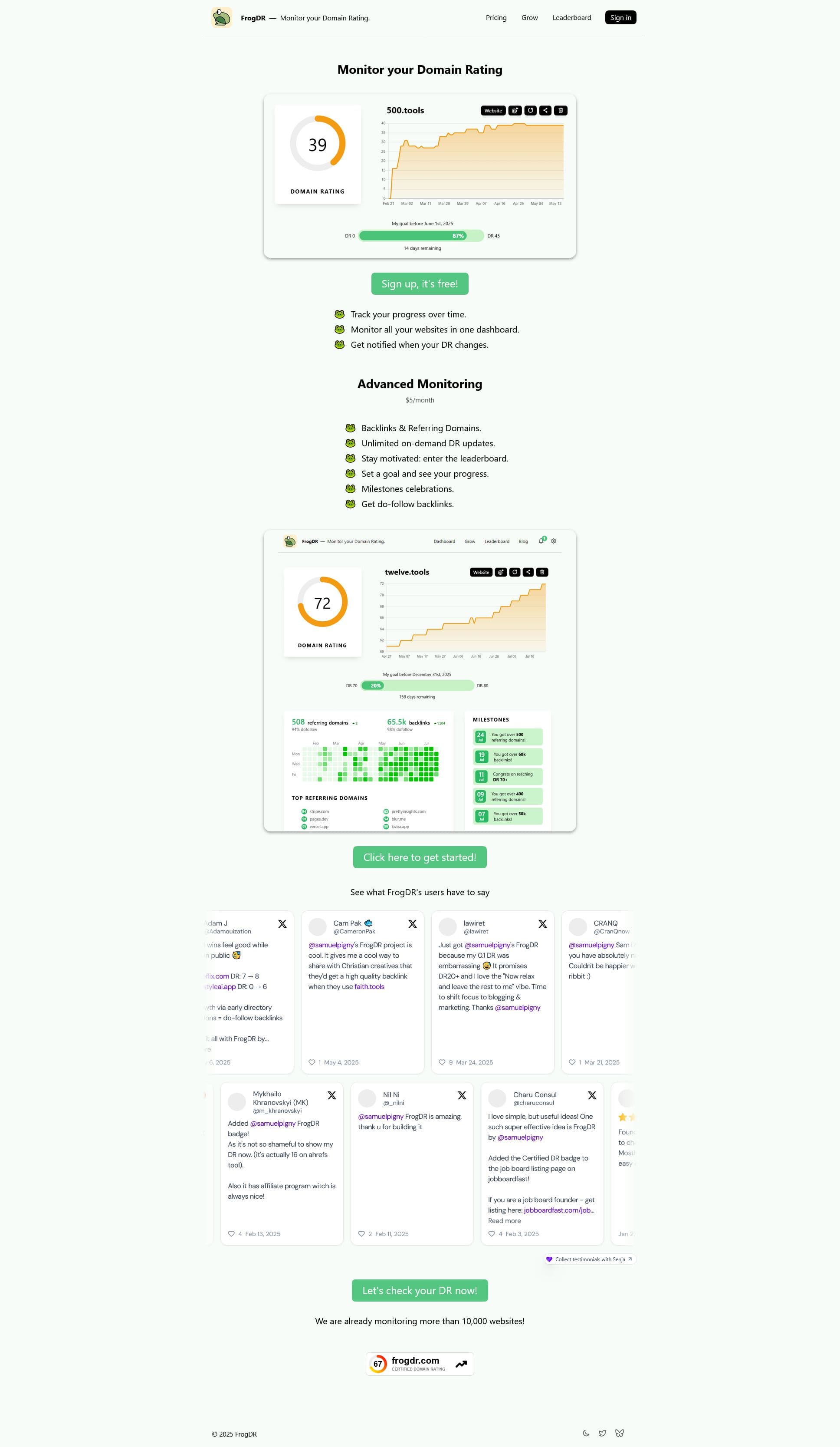 Screenshot of frogdr.com