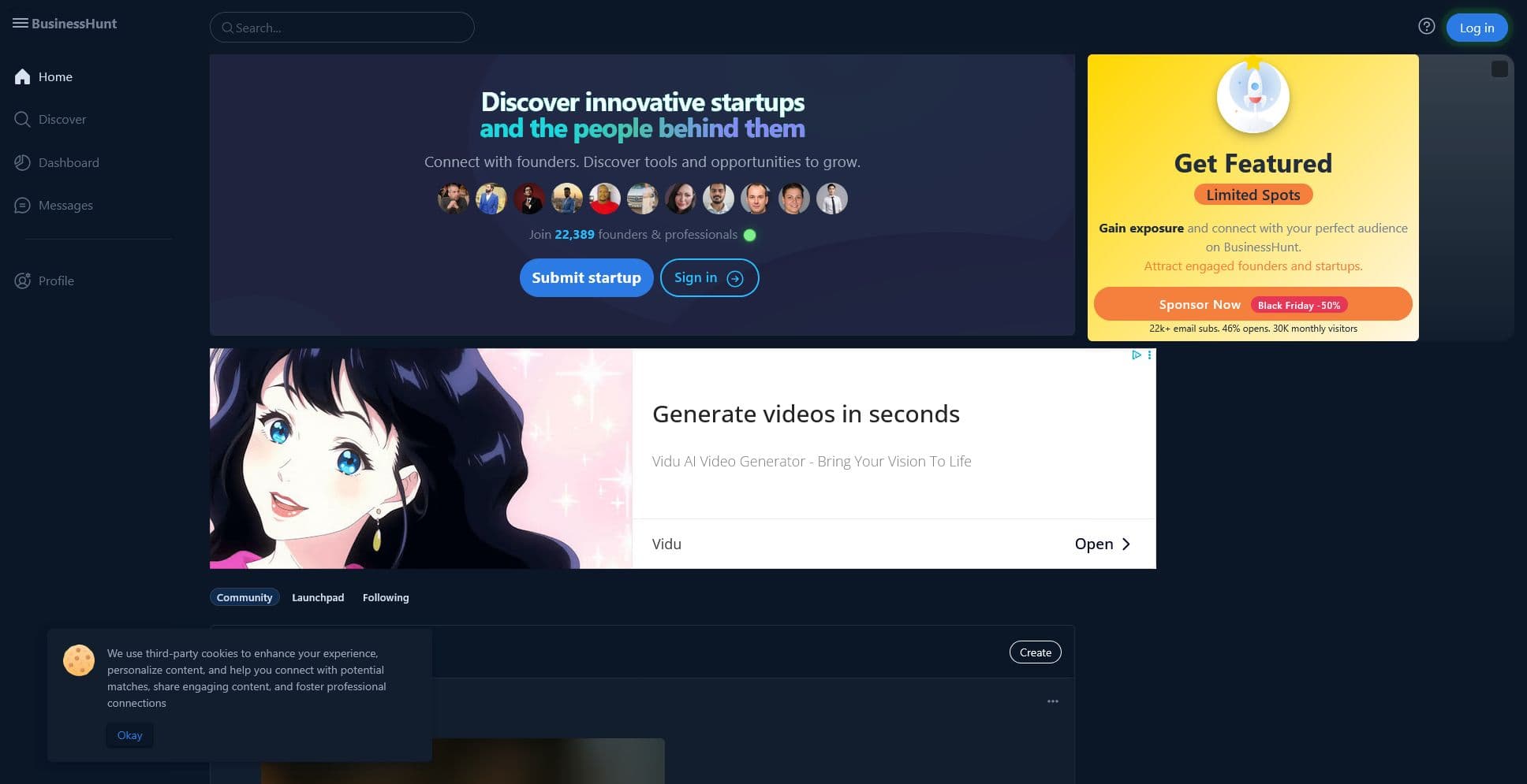 Screenshot of Businesshunt