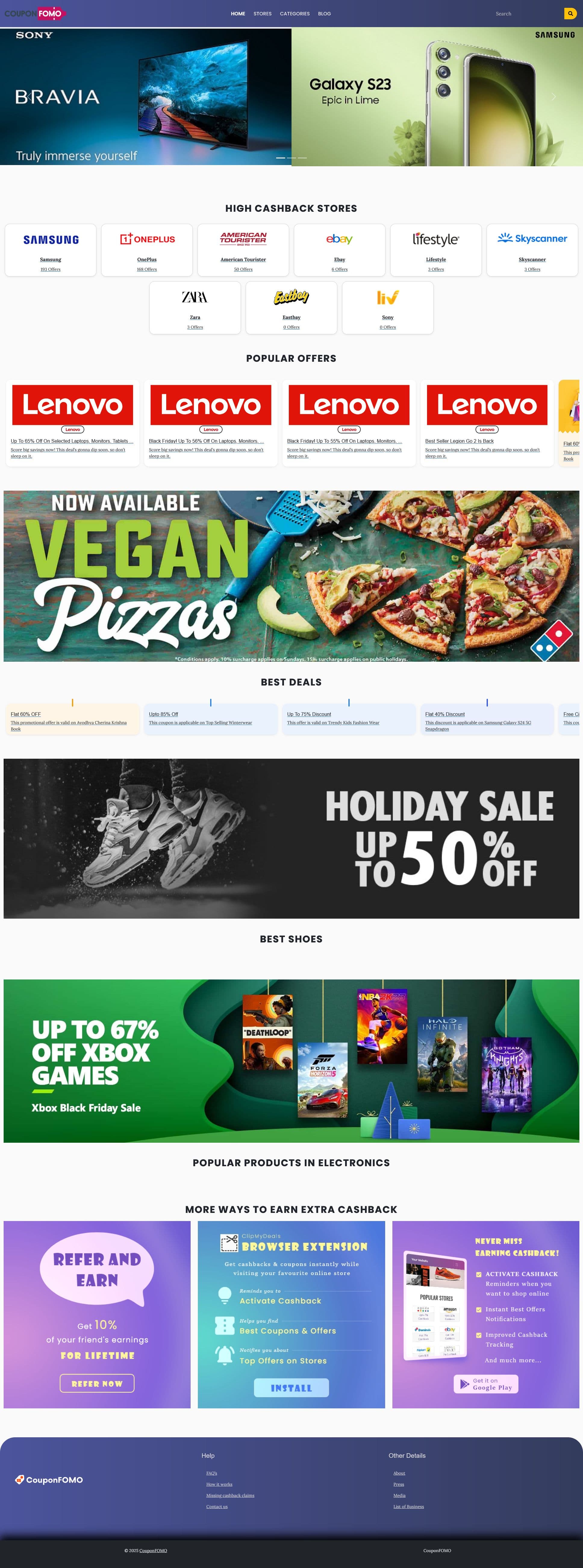 Screenshot of couponfomo.com