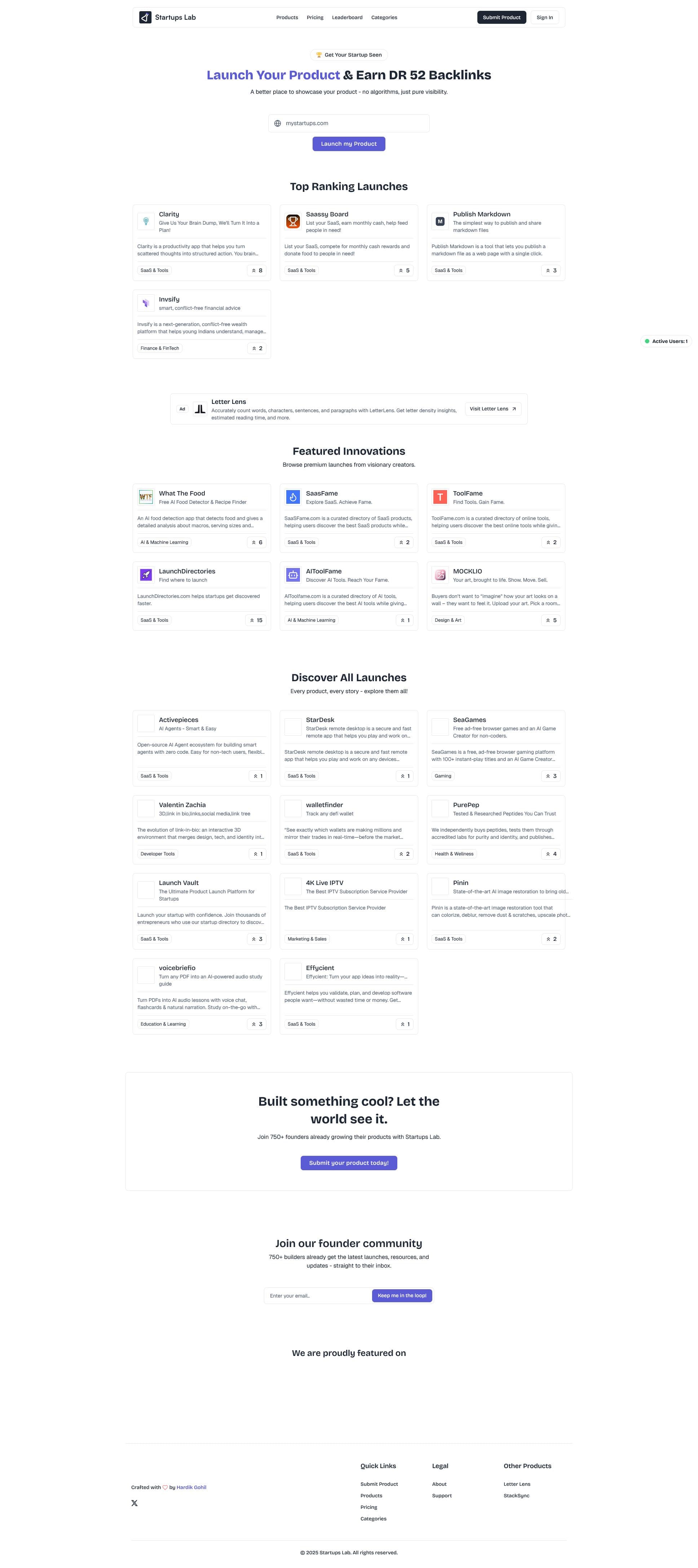 Screenshot of Startupslab