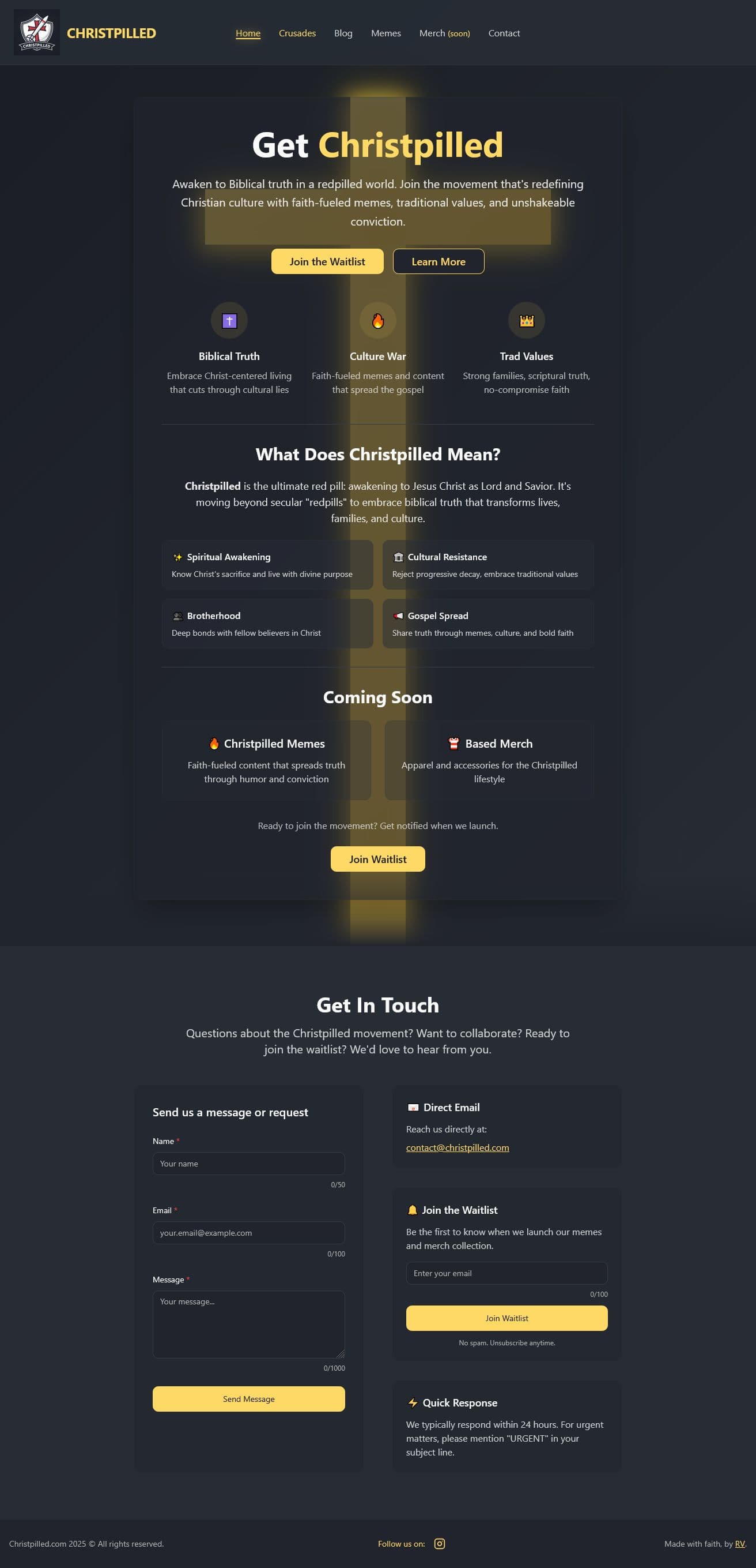 Screenshot of christpilled.com