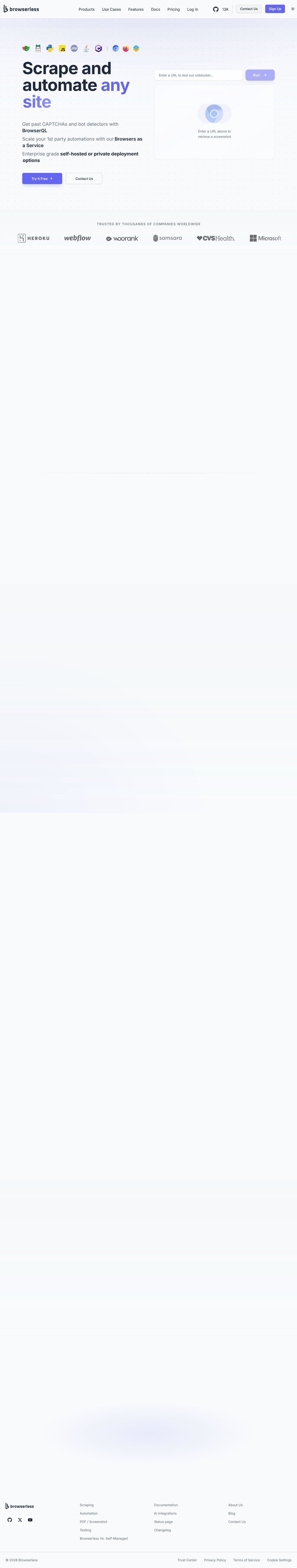 Screenshot of browserless.io