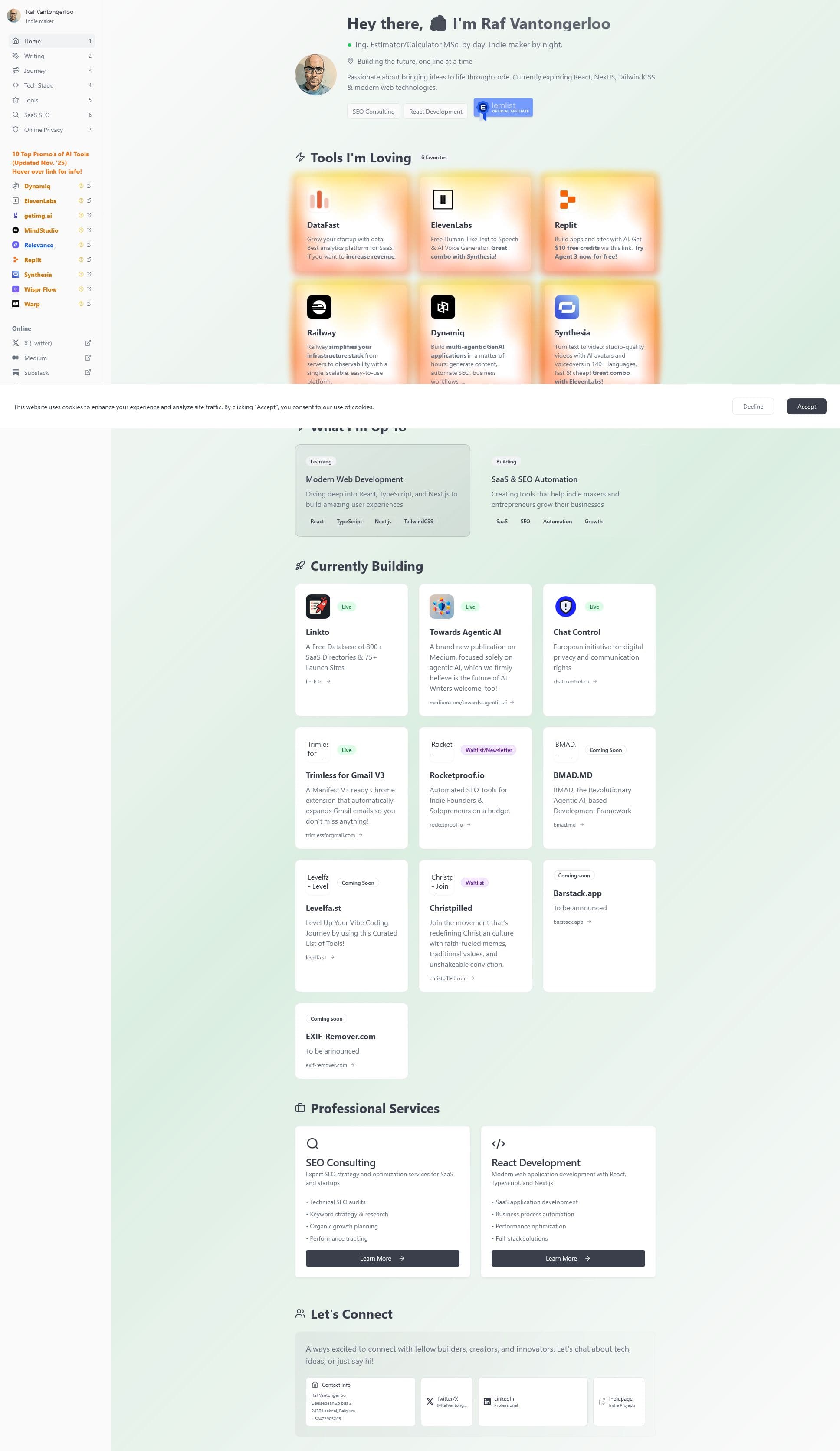 Screenshot of rafvantongerloo.com