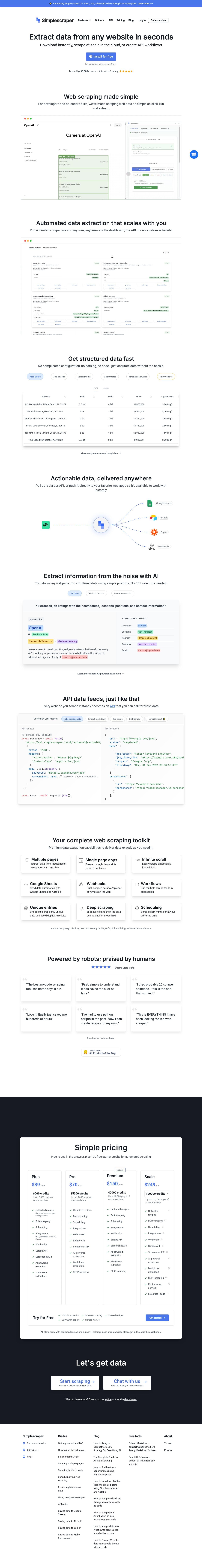 Screenshot of simplescraper.io