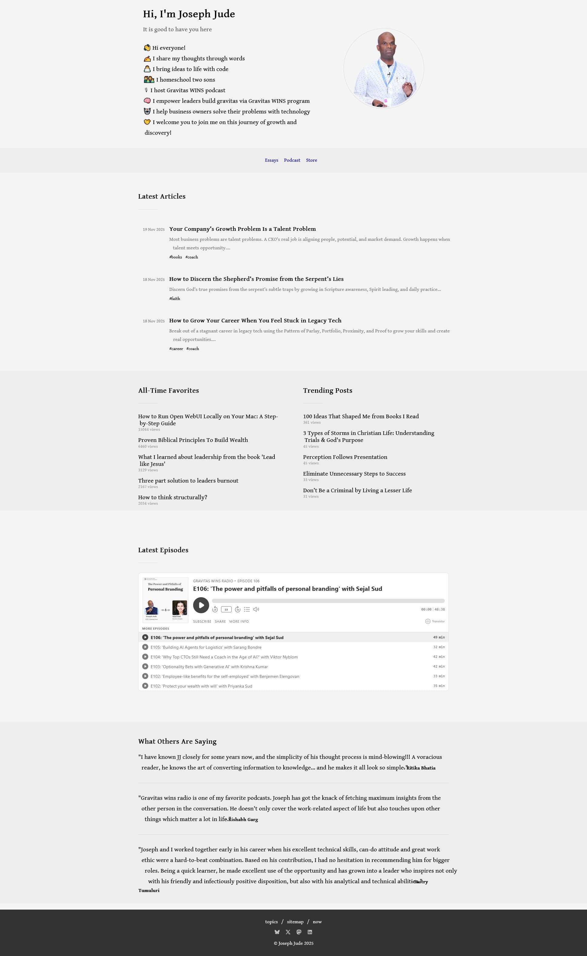 Screenshot of jjude.com