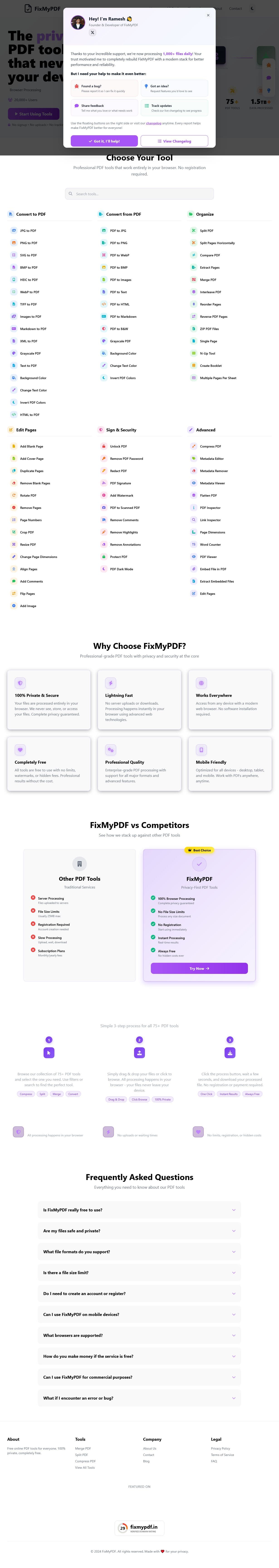 Screenshot of fixmypdf.in