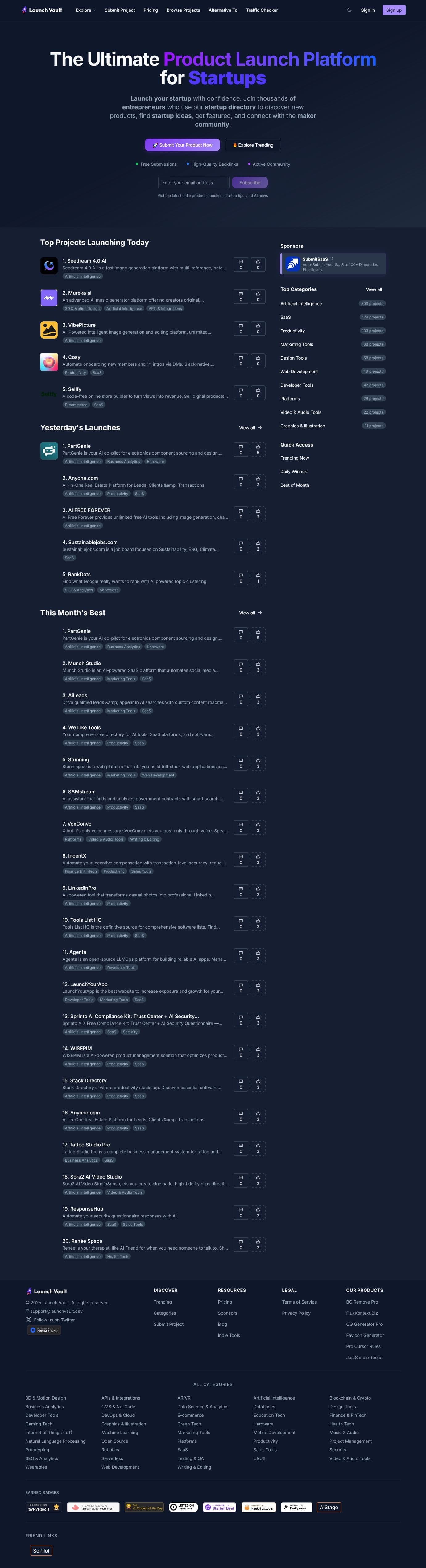 Screenshot of Launch Vault