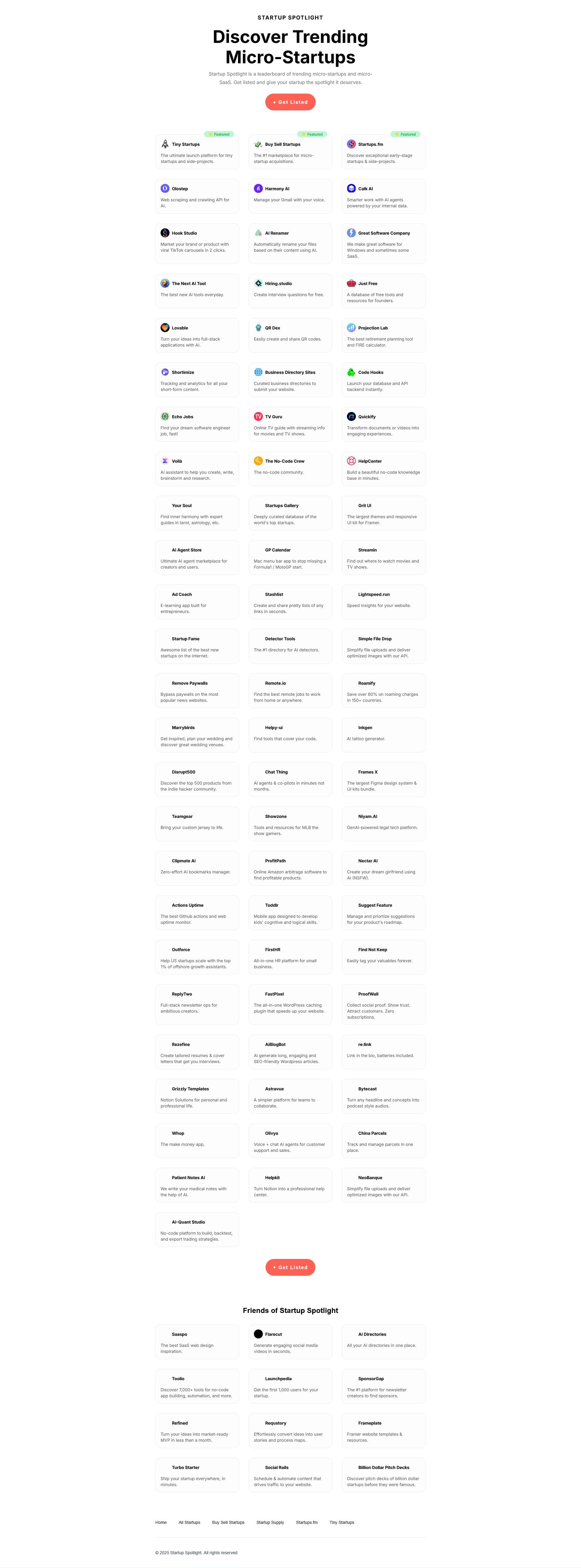 Screenshot of Startupspotlight.co