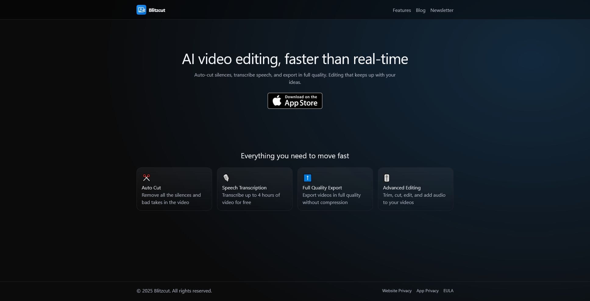 Screenshot of blitzcutai.com