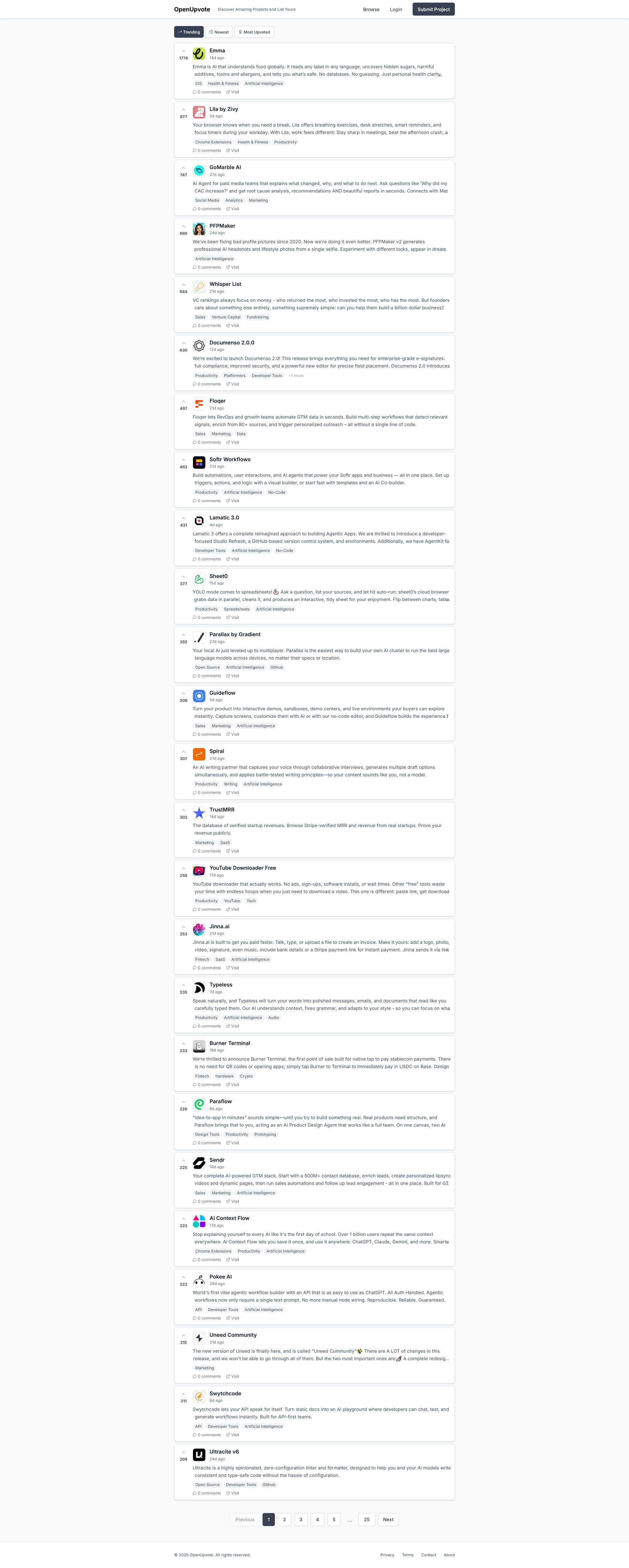 Screenshot of Openupvote