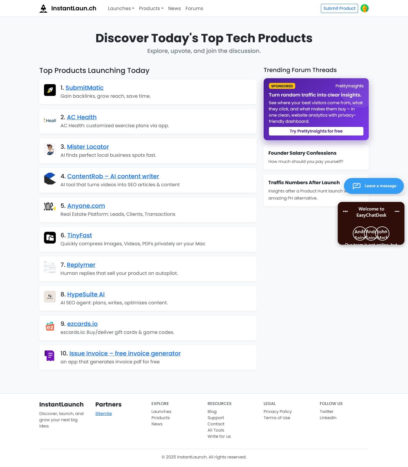 Screenshot of Instantlaun.ch