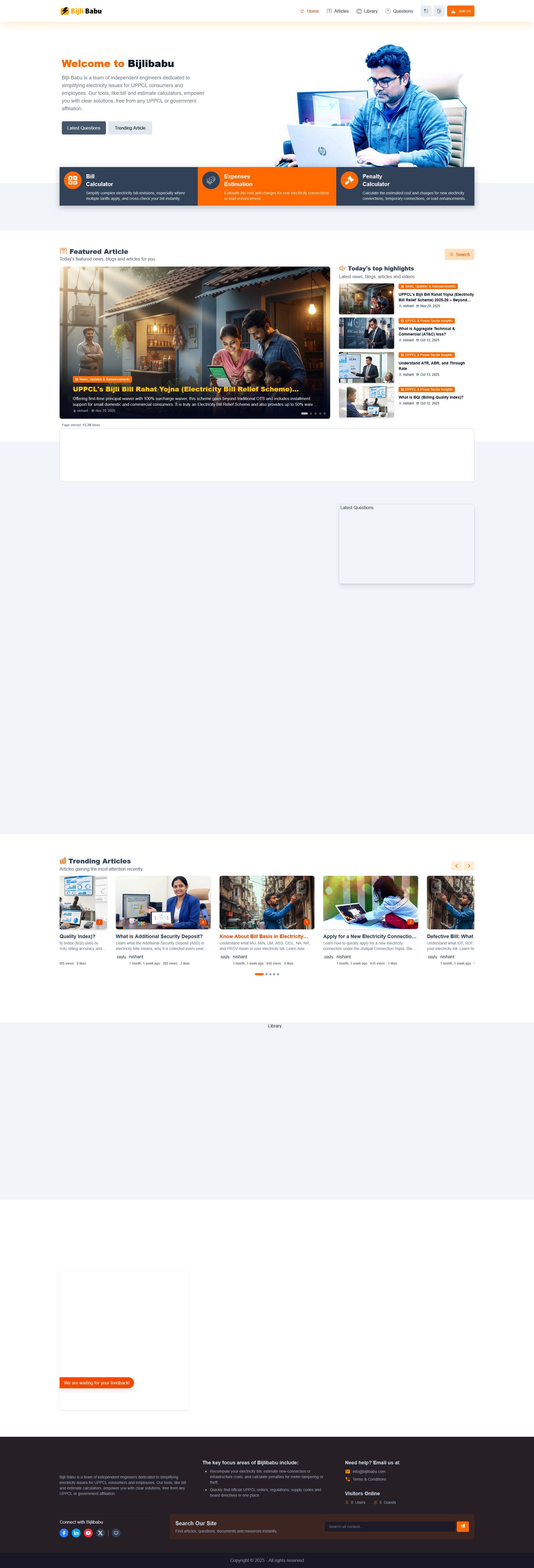 Screenshot of bijlibabu.com