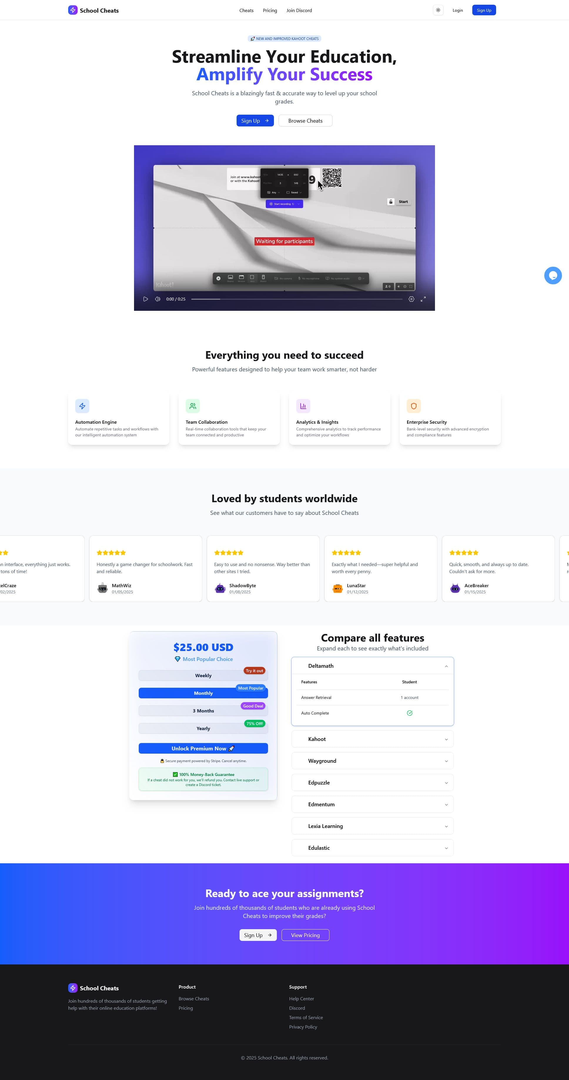 Screenshot of schoolcheats.net