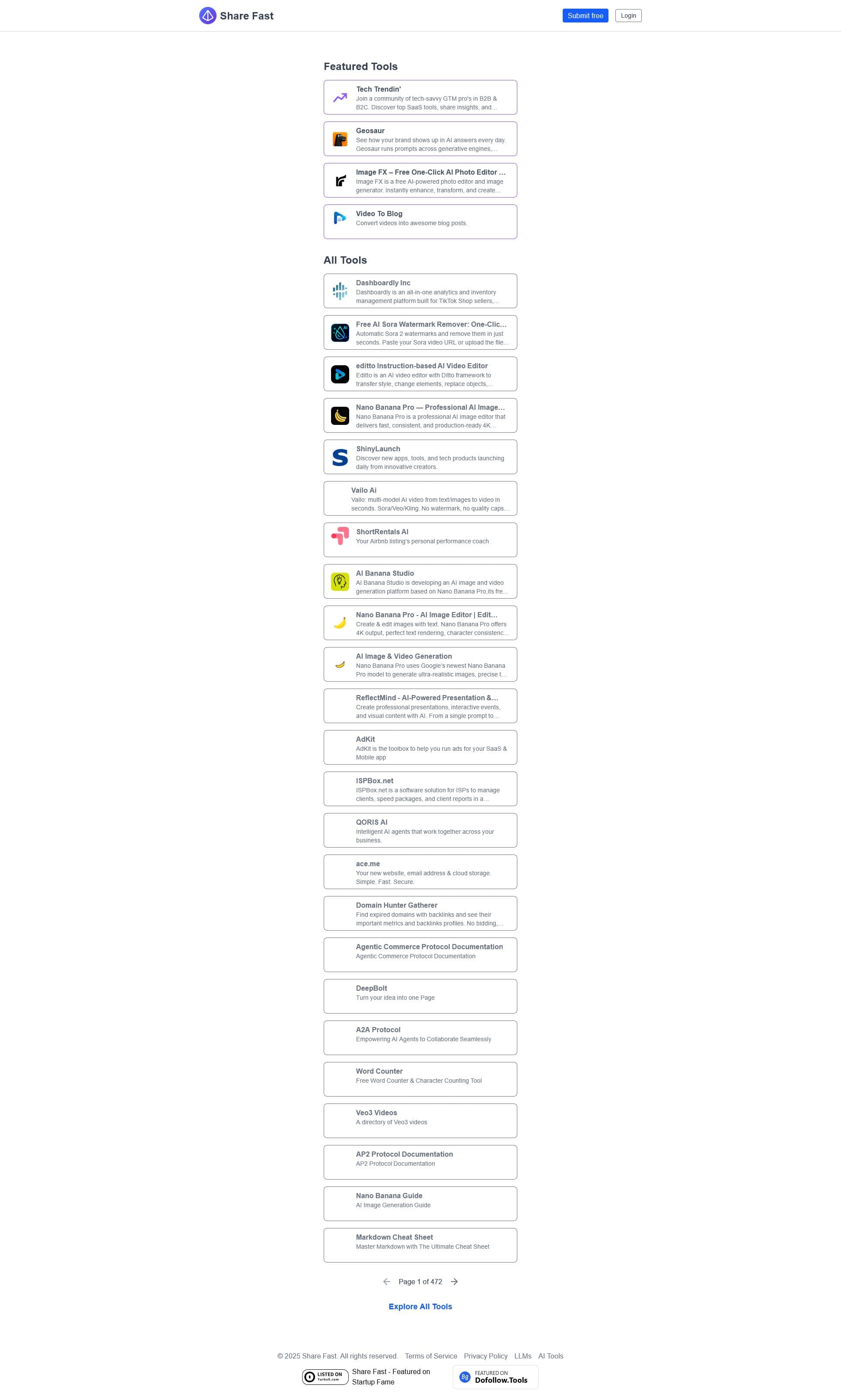 Screenshot of Sharefast