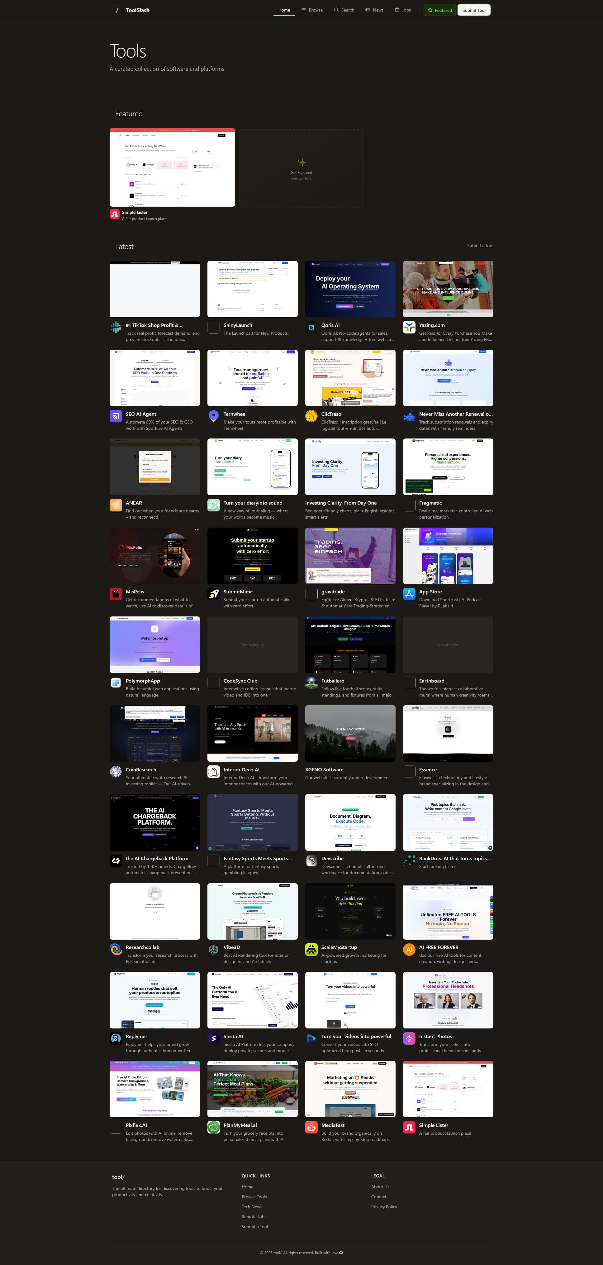 Screenshot of Toolslash