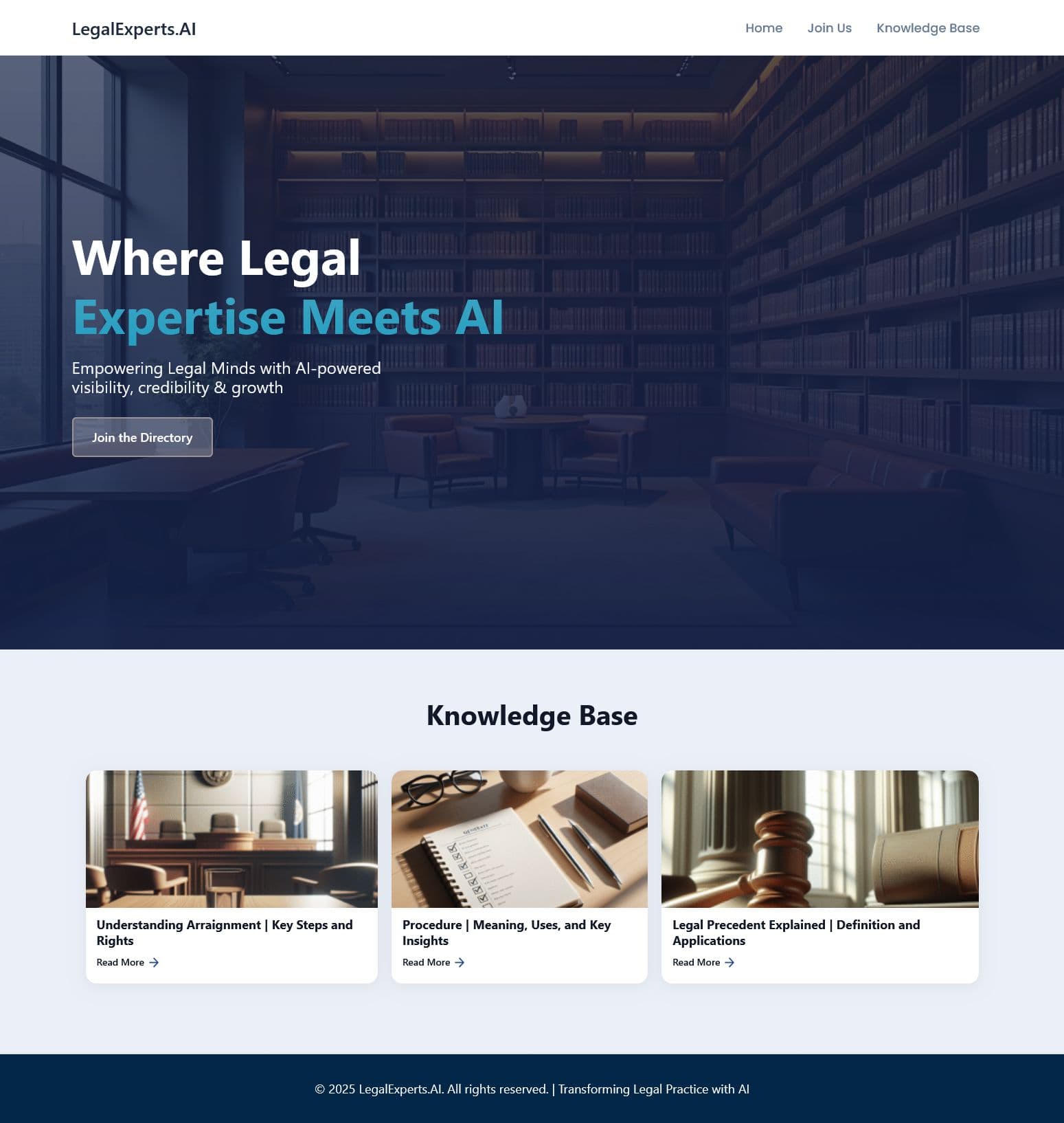 Screenshot of legalexperts.ai