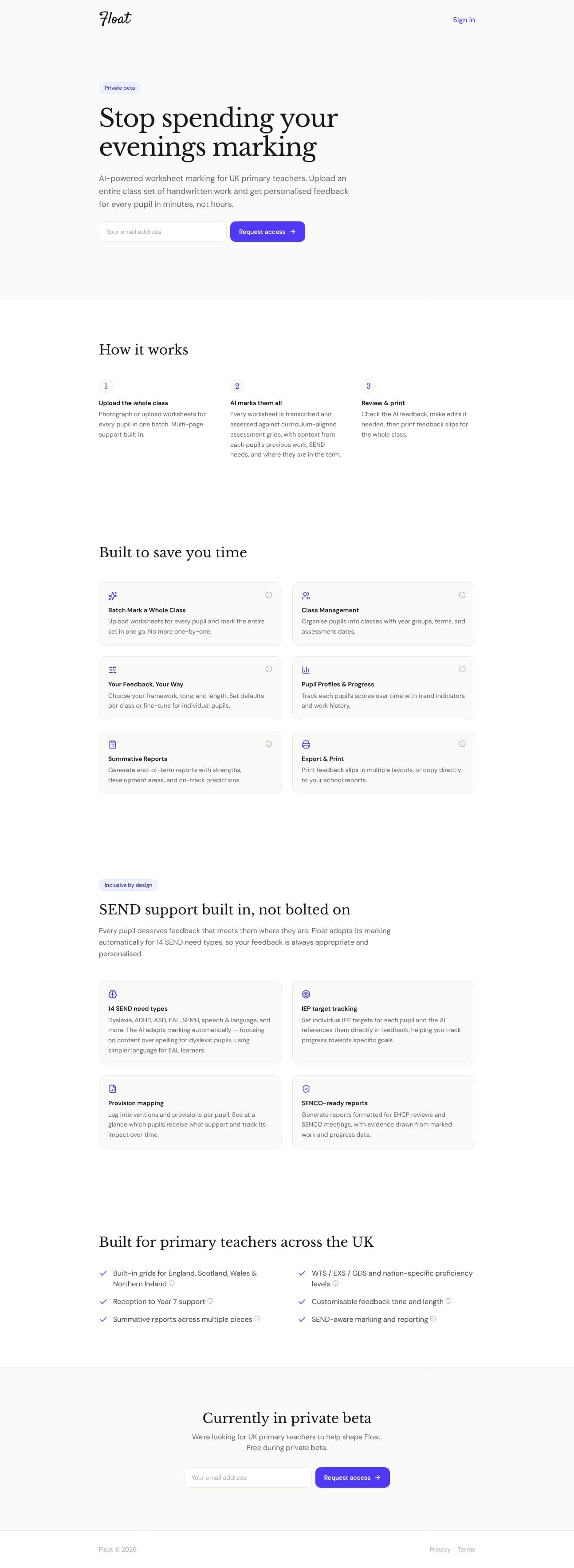Screenshot of markwithfloat.com