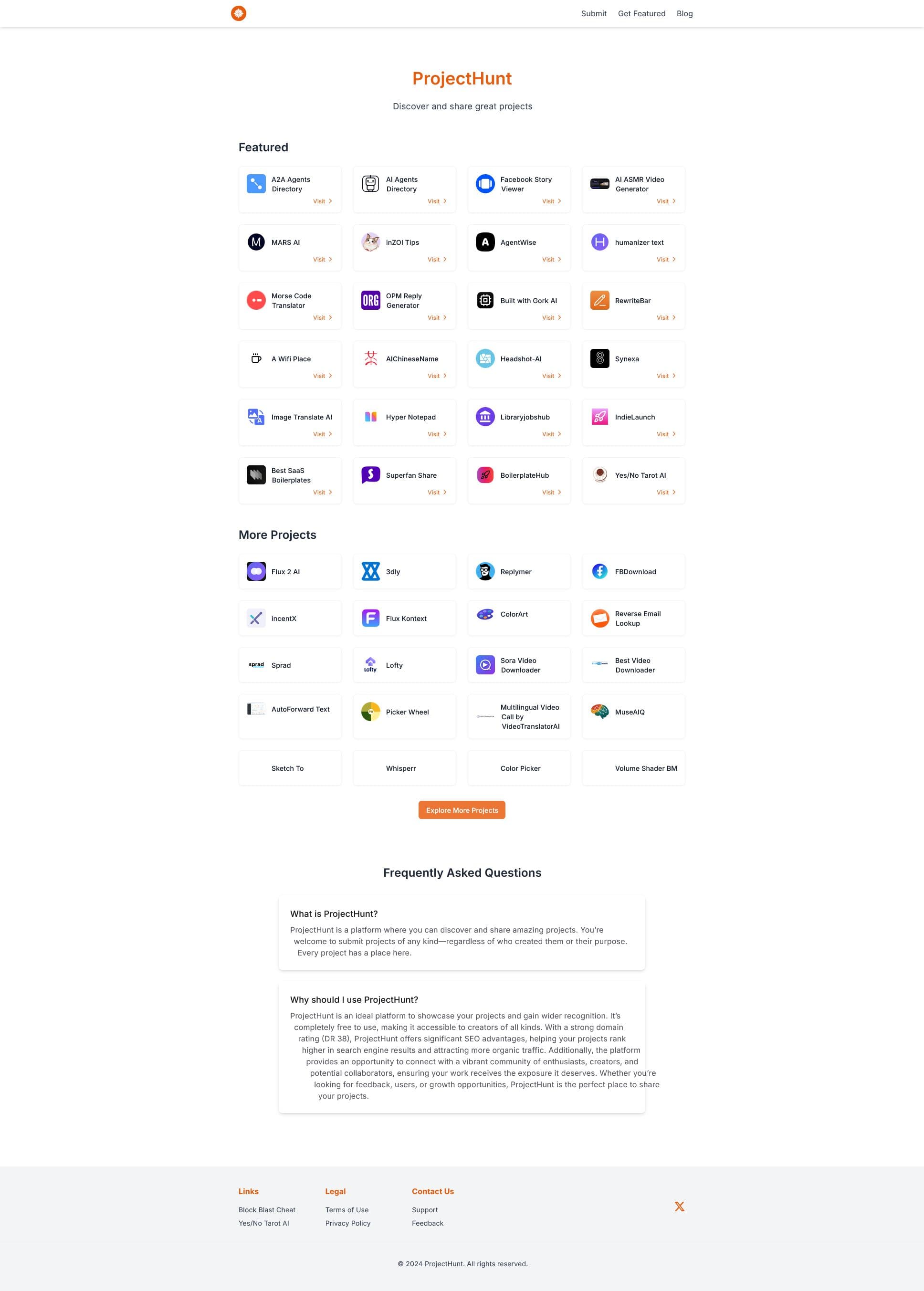 Screenshot of Projecthunt