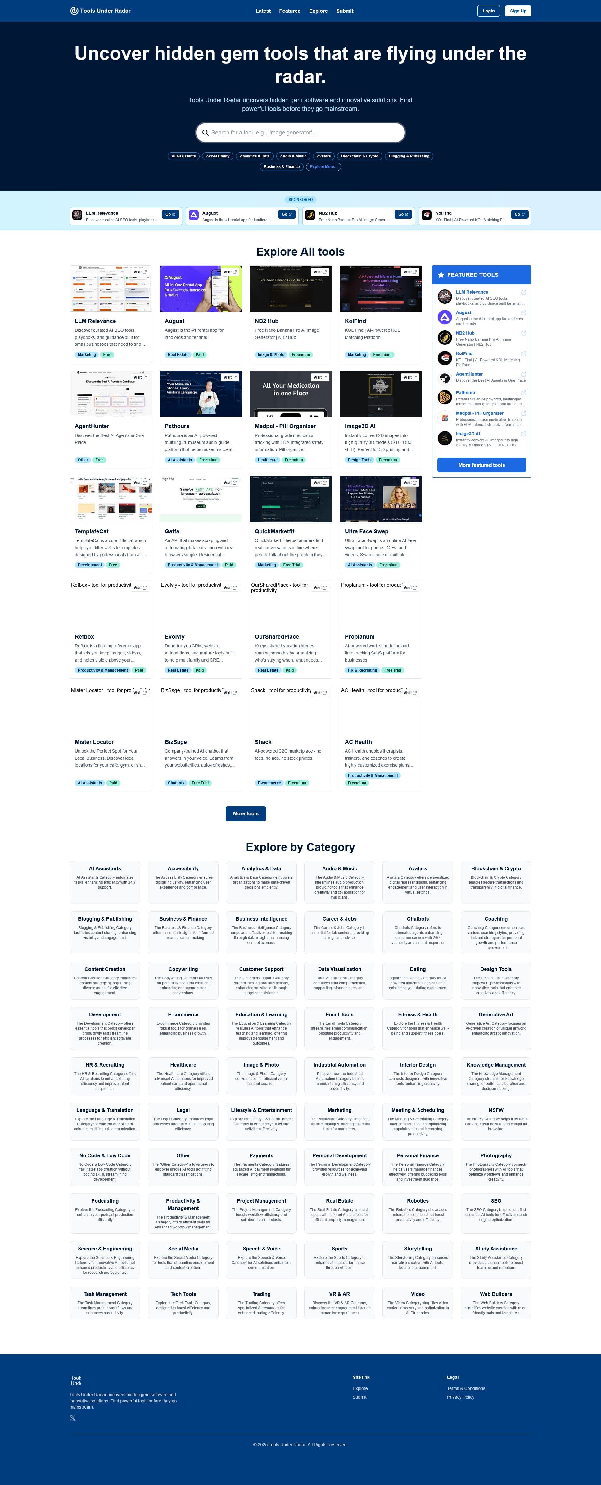 Screenshot of Toolsunderradar