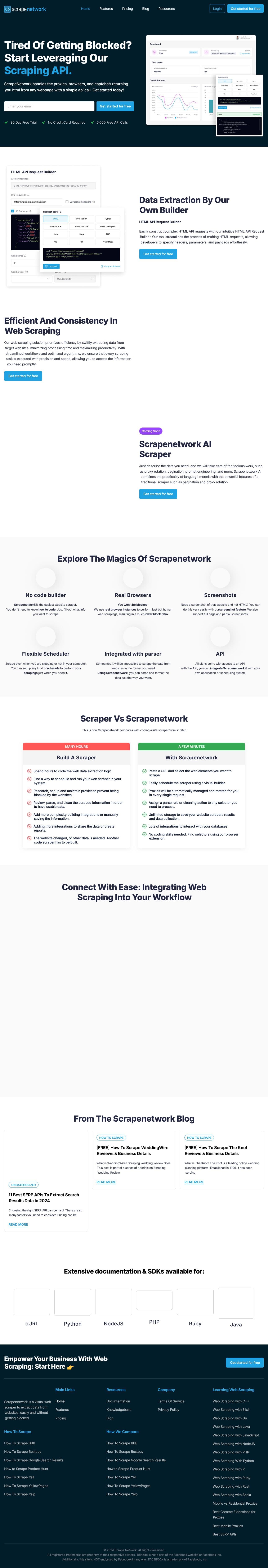 Screenshot of scrapenetwork.com