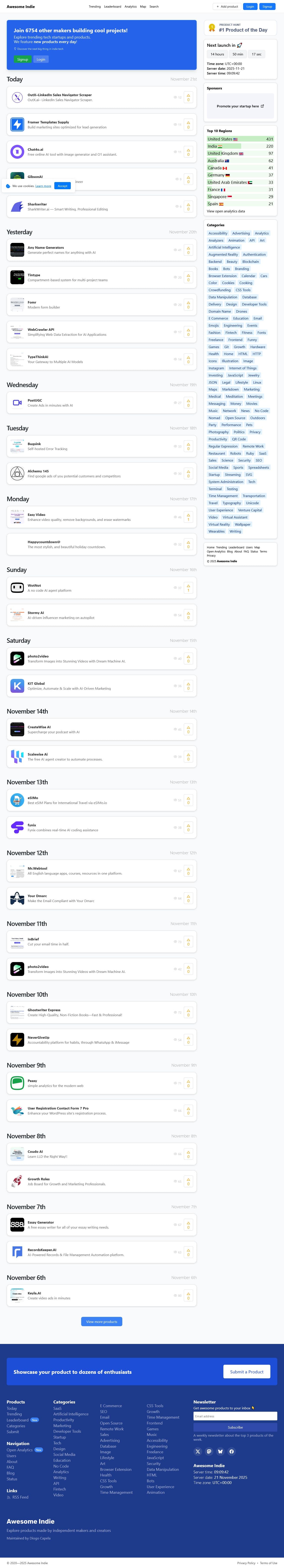 Screenshot of Awesome Indie