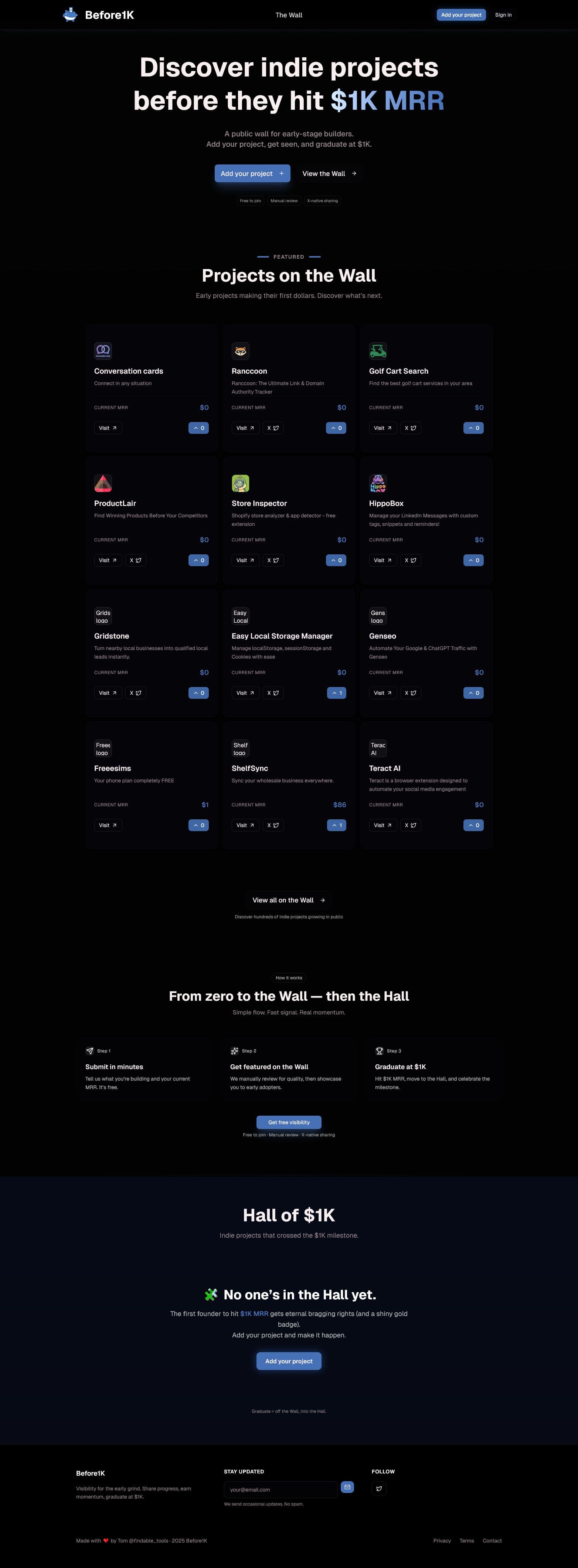 Screenshot of before1k.com