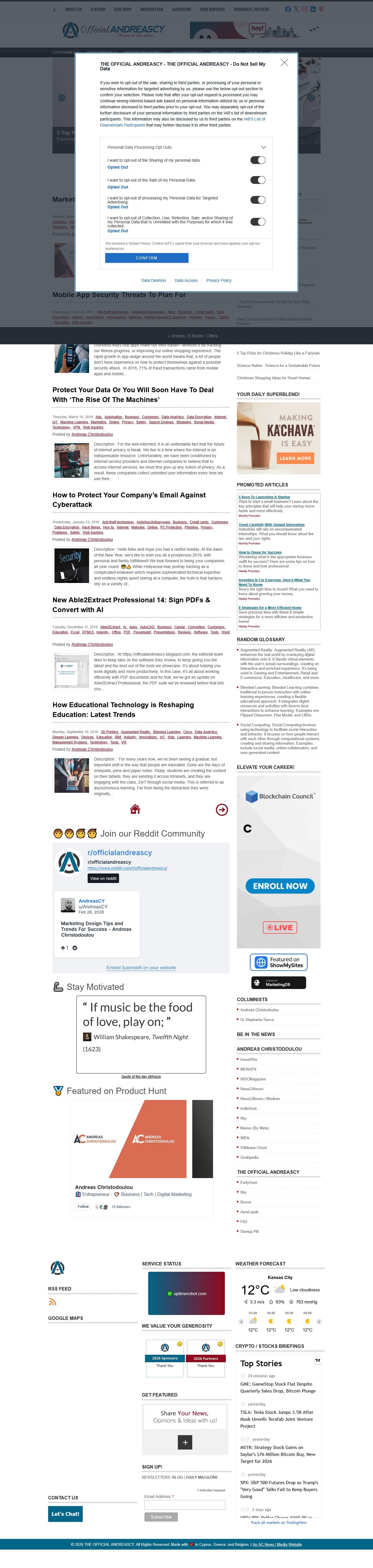 Screenshot of officialandreascy.blogspot.com