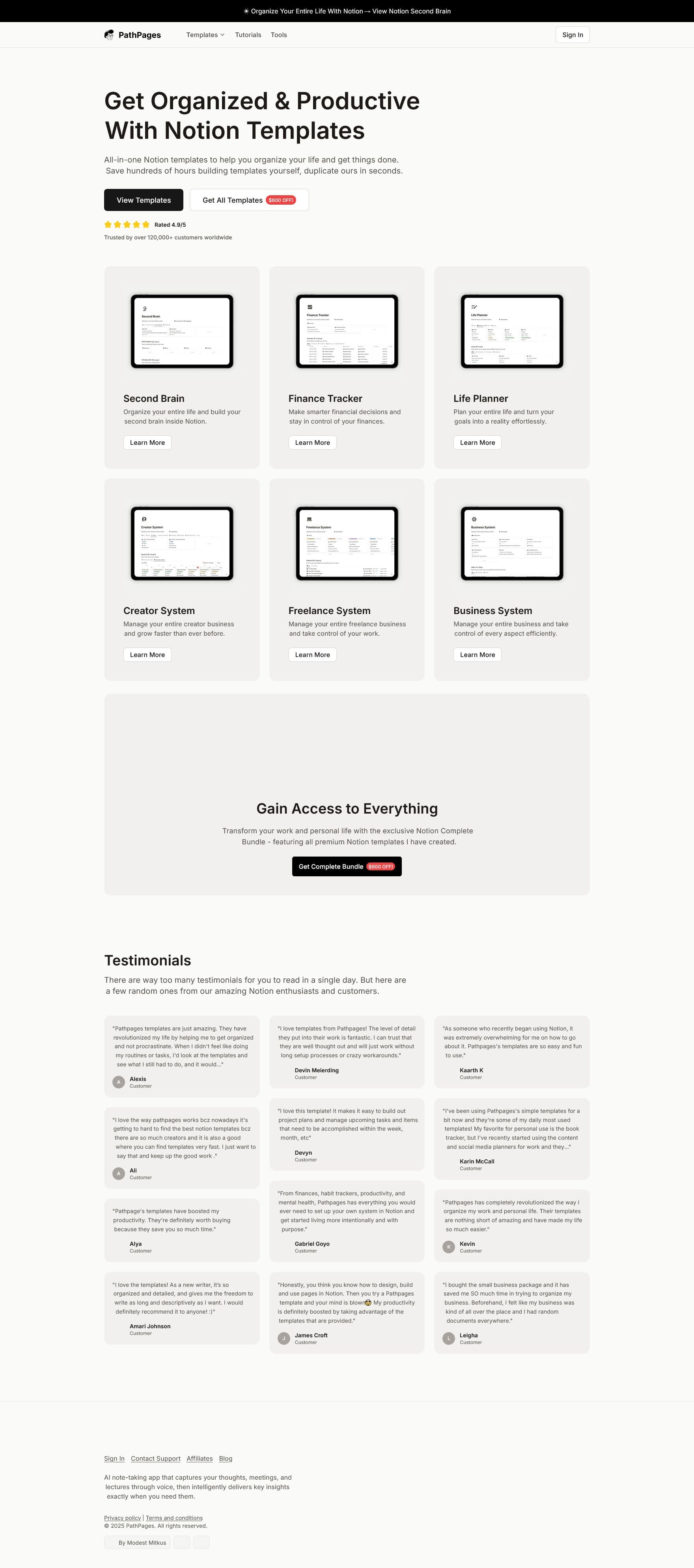 Screenshot of pathpages.com