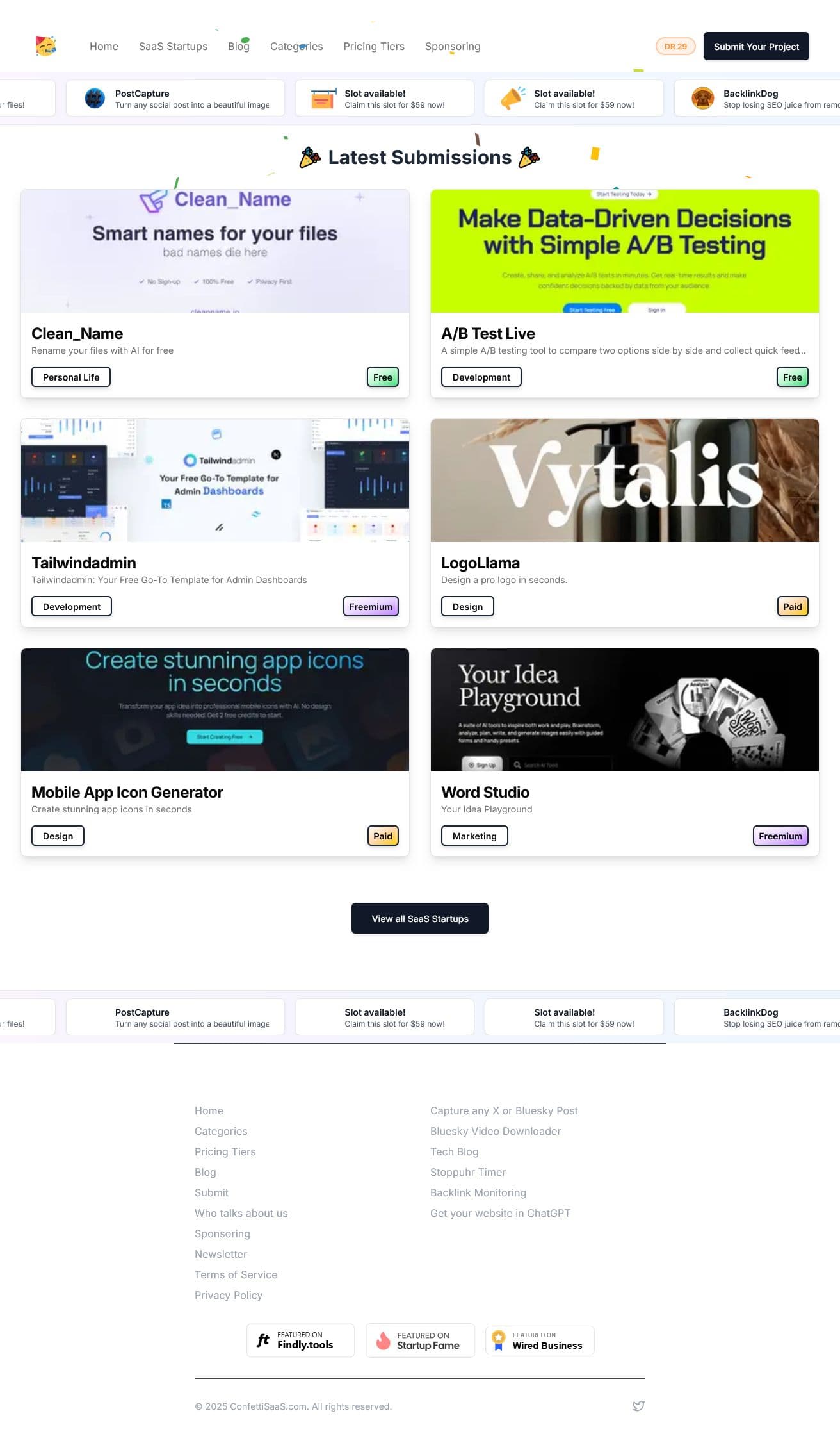 Screenshot of Confettisaas.com