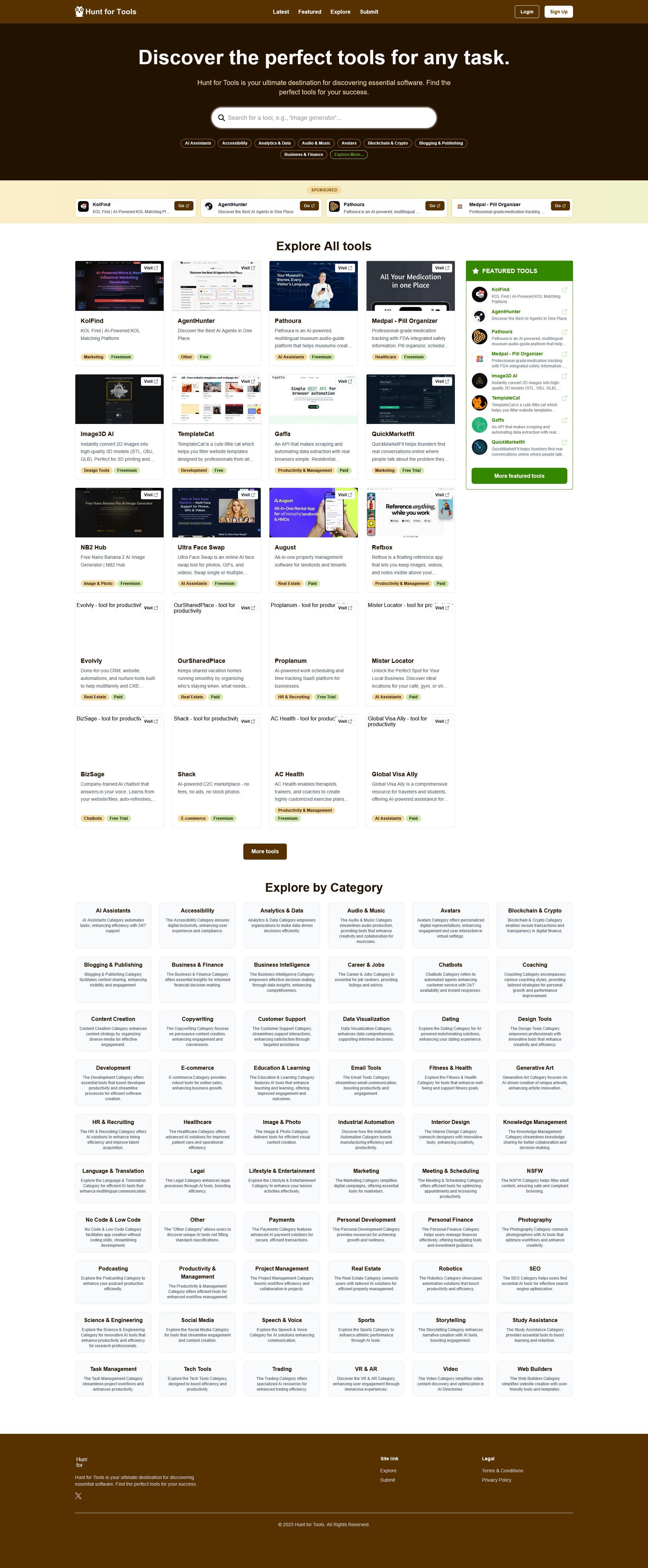 Screenshot of Huntfortools