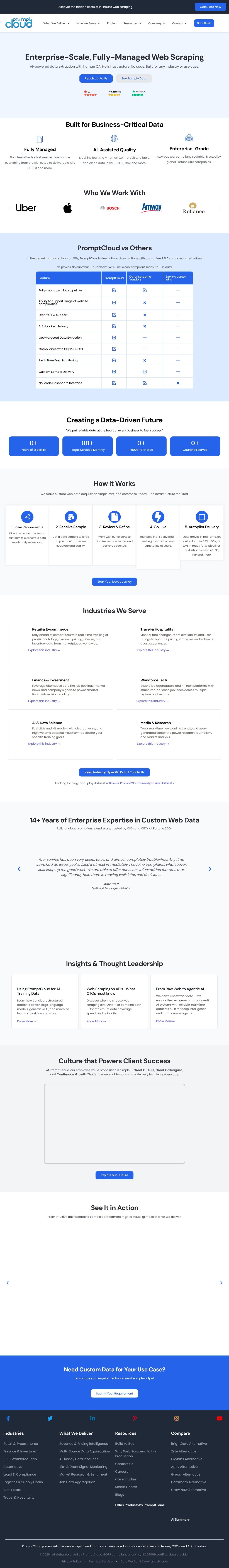 promptcloud.com screenshot