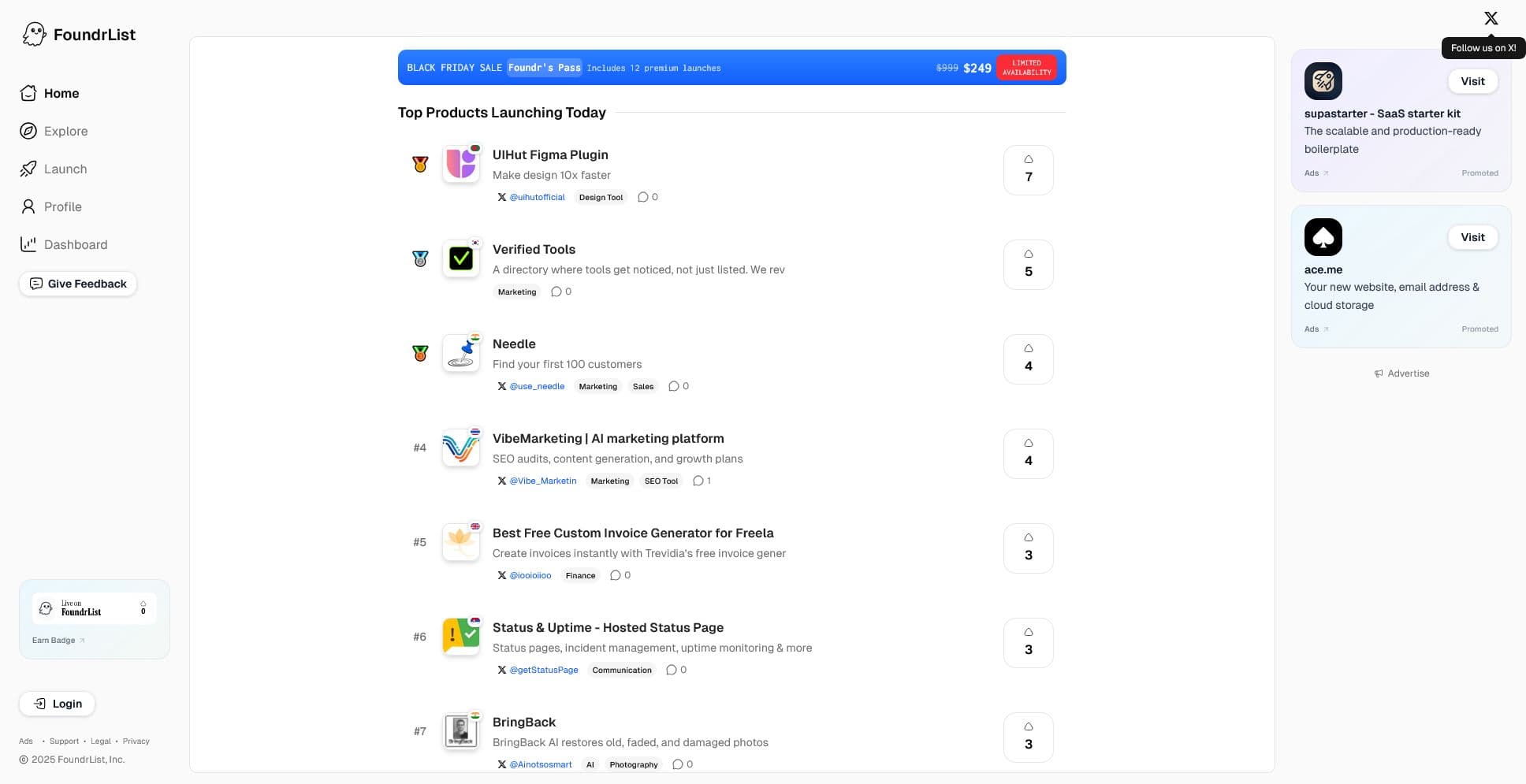 Screenshot of Foundrlist