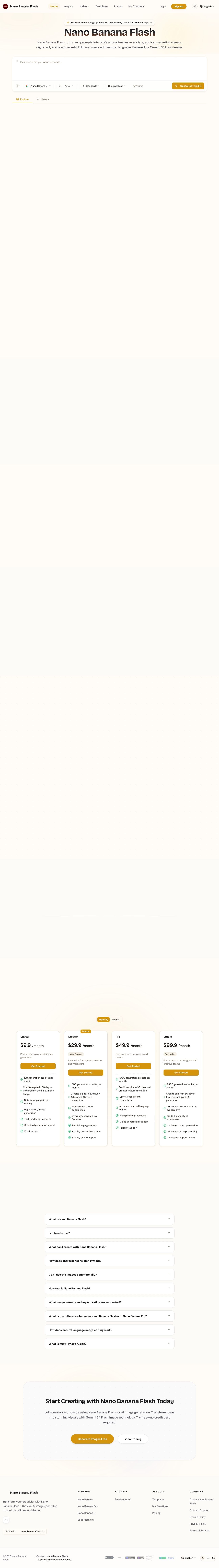 Screenshot of nanobananaflash.io