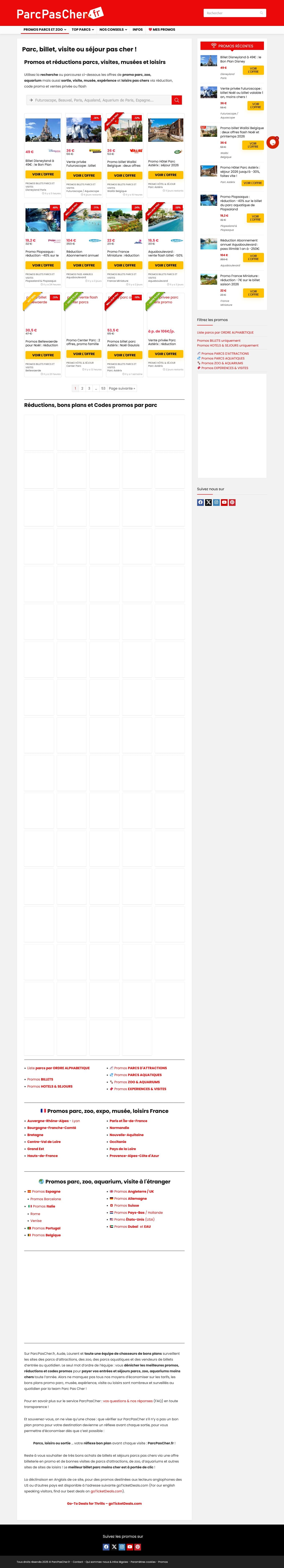 Screenshot of parcpascher.fr