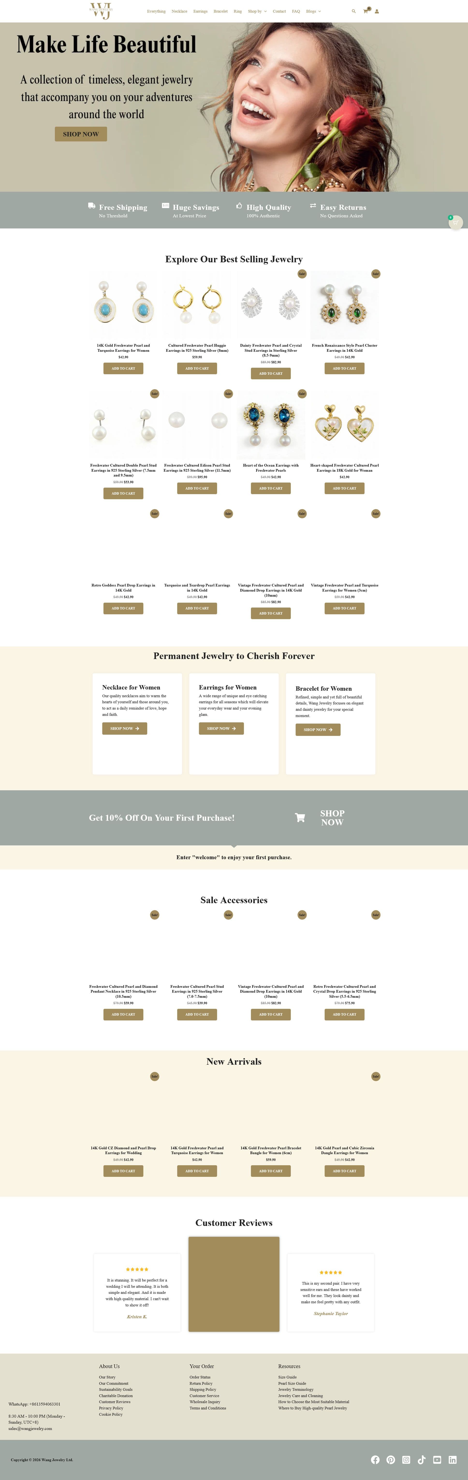 Screenshot of wangjewelry.com