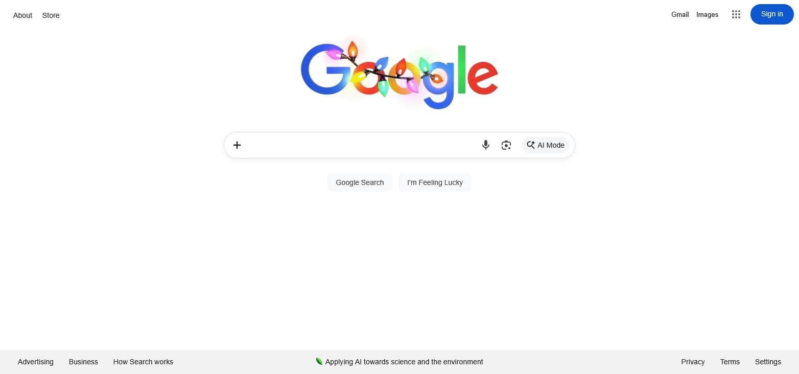 Screenshot of google.com