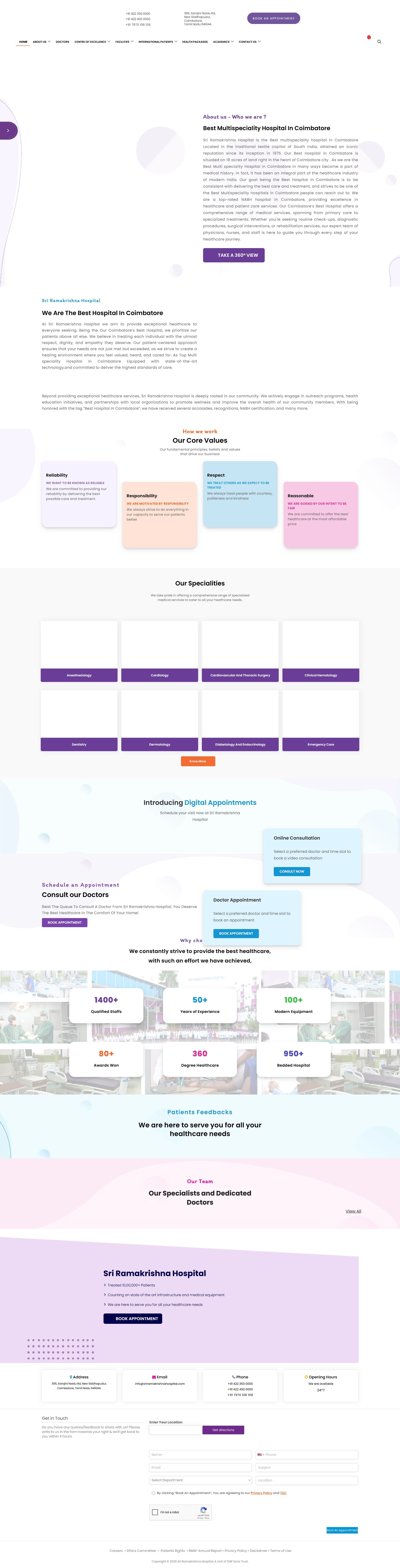 Screenshot of www.sriramakrishnahospital.com