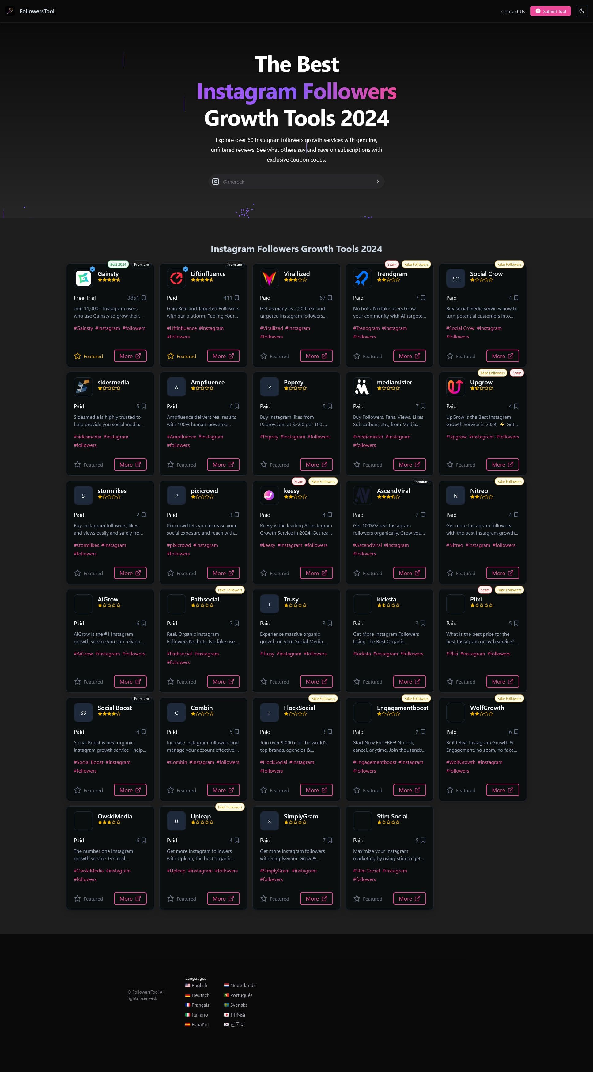 Screenshot of Followerstool.com