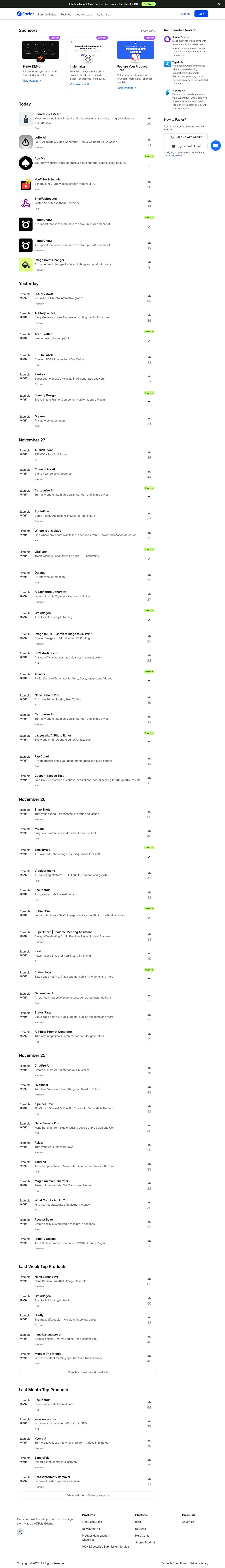 Screenshot of fazier.com