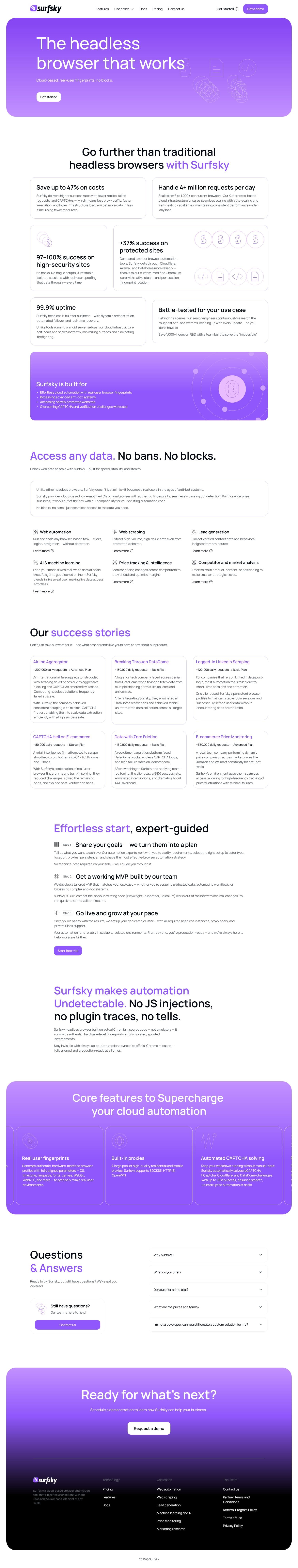 Screenshot of surfsky.io